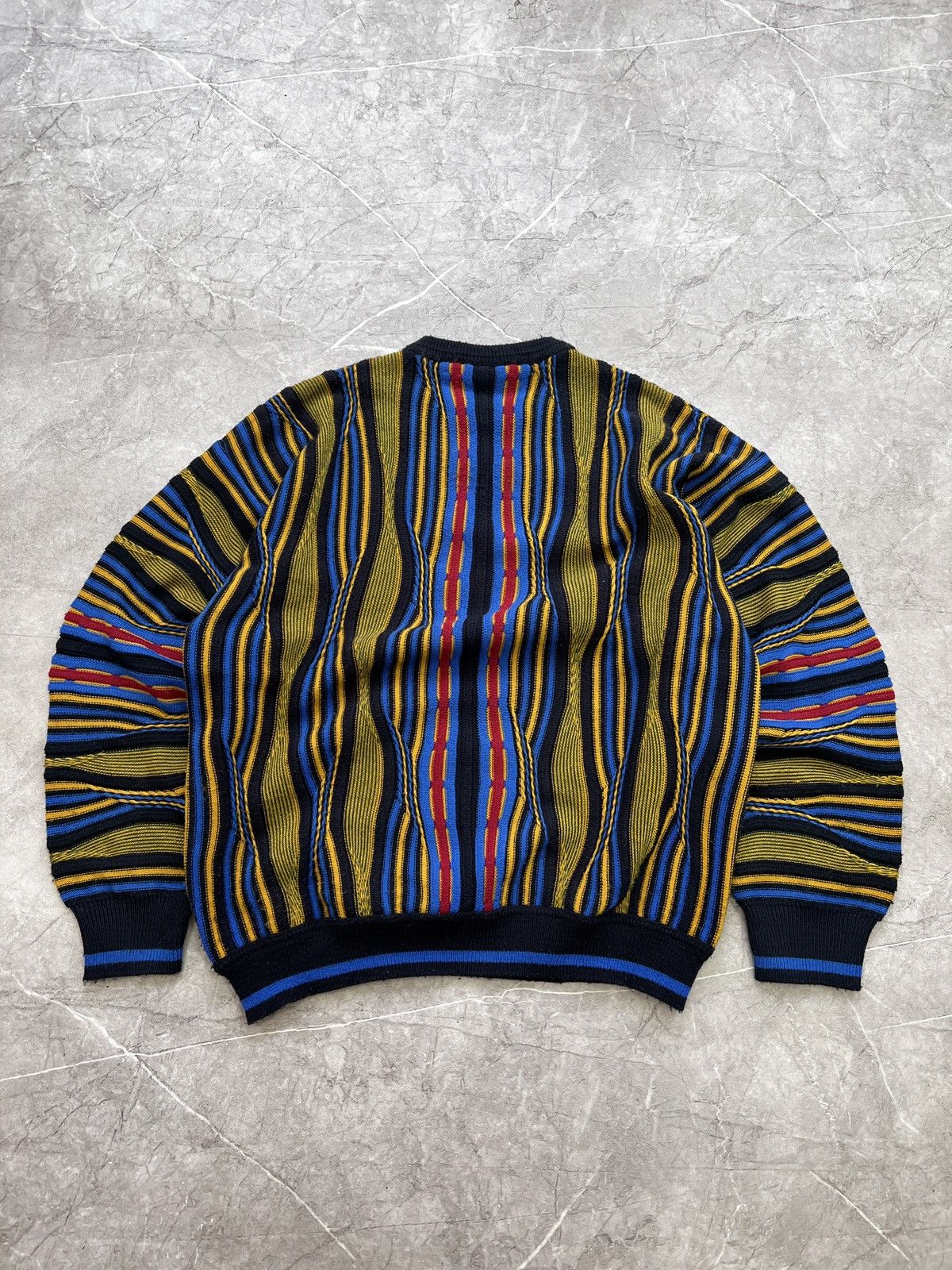 Carlo Colucci × Coogi Vintage 90s cable knit multicolour Coogi style sweater Size US L / EU 52-54 / 3 - 9 Thumbnail