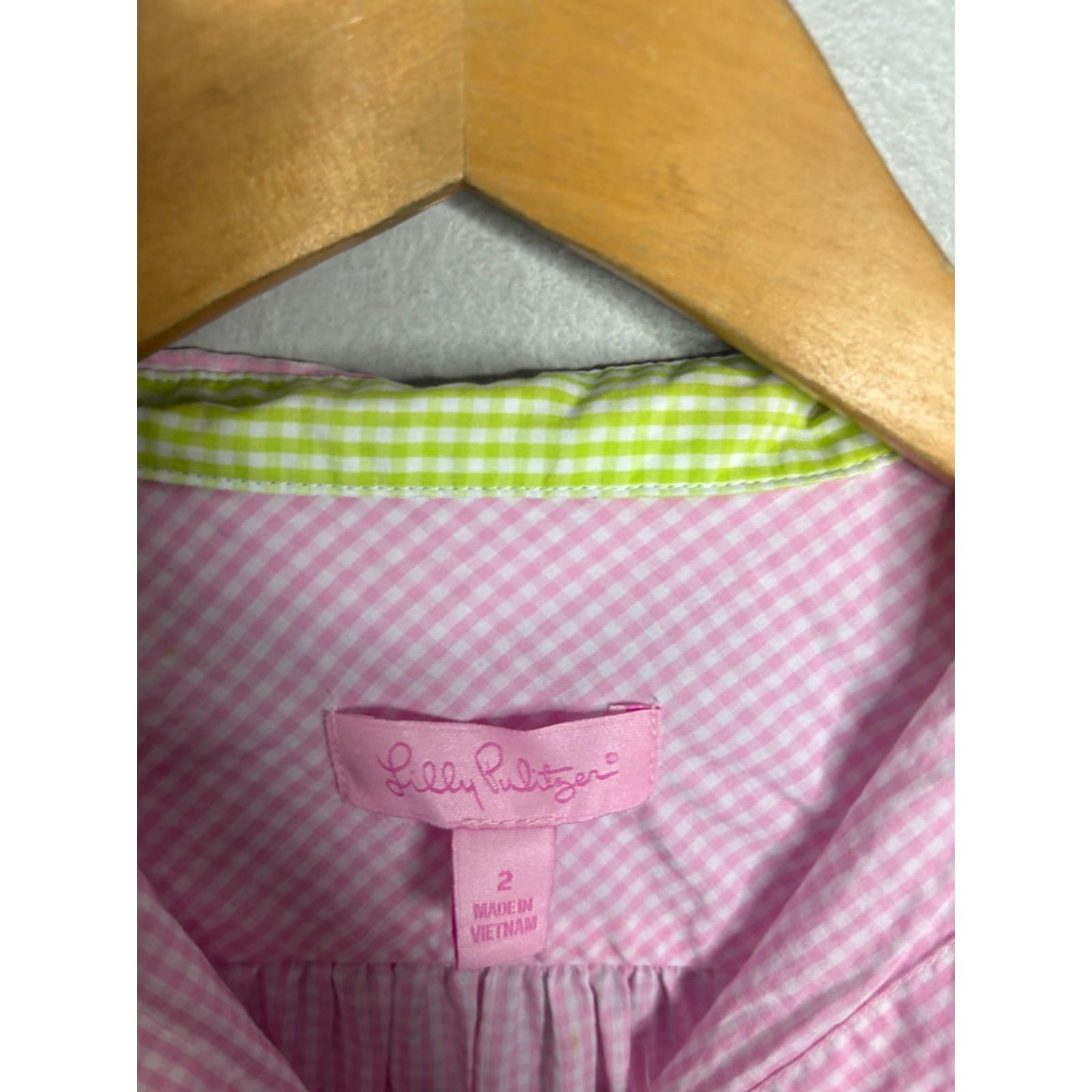 Lilly Pulitzer Lilly Pulitzer Jonni Shirt Women's Size 2 Plaid Print Short Sleeve Button 6119 Size XS / US 0-2 / IT 36-38 - 3 Thumbnail