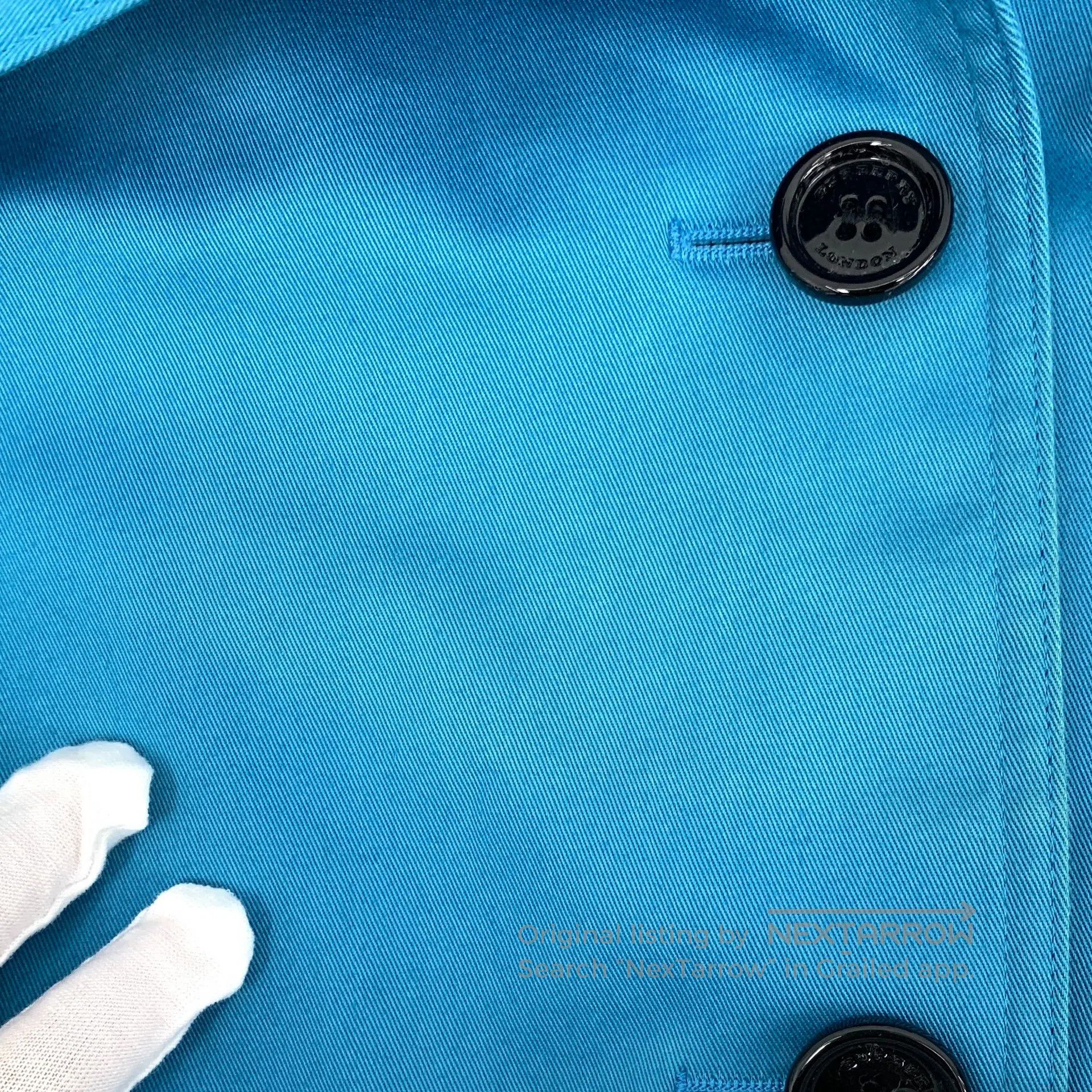 Burberry Burberry Blue cotton collar double-breasted long sleeve be Size S / US 4 / IT 40 - 8 Thumbnail