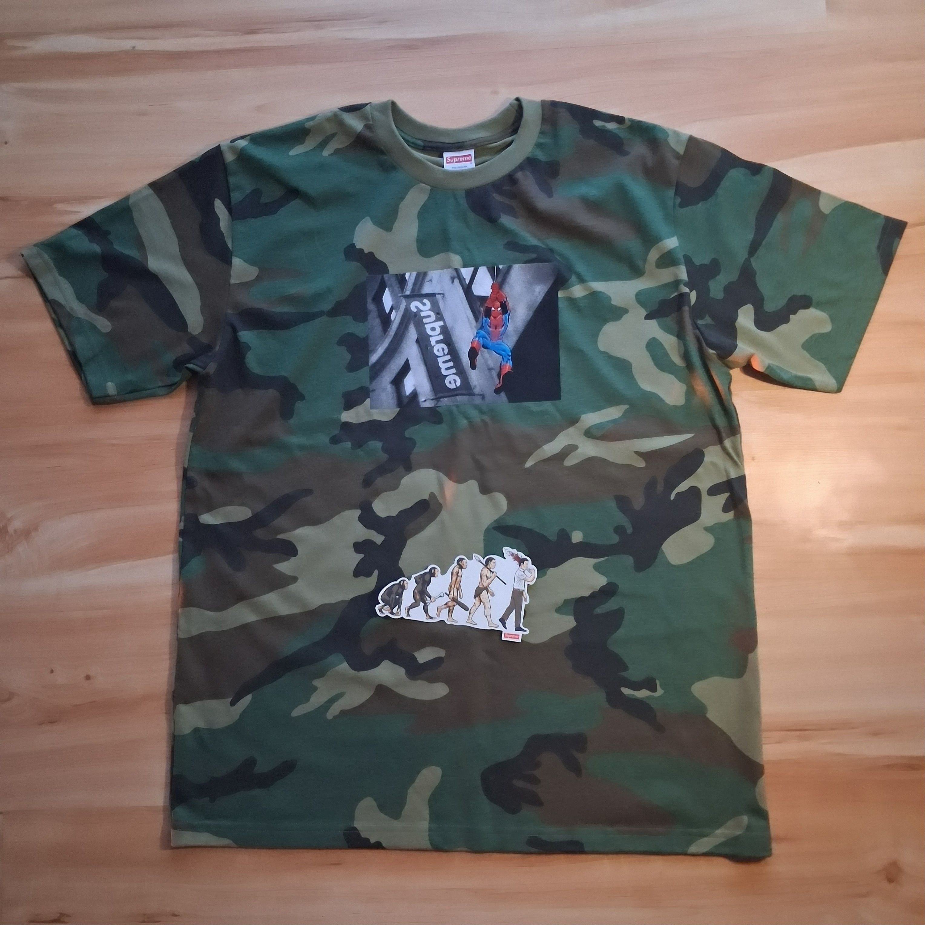 Supreme Spider-Man Tee Woodland Camo Size L DS
