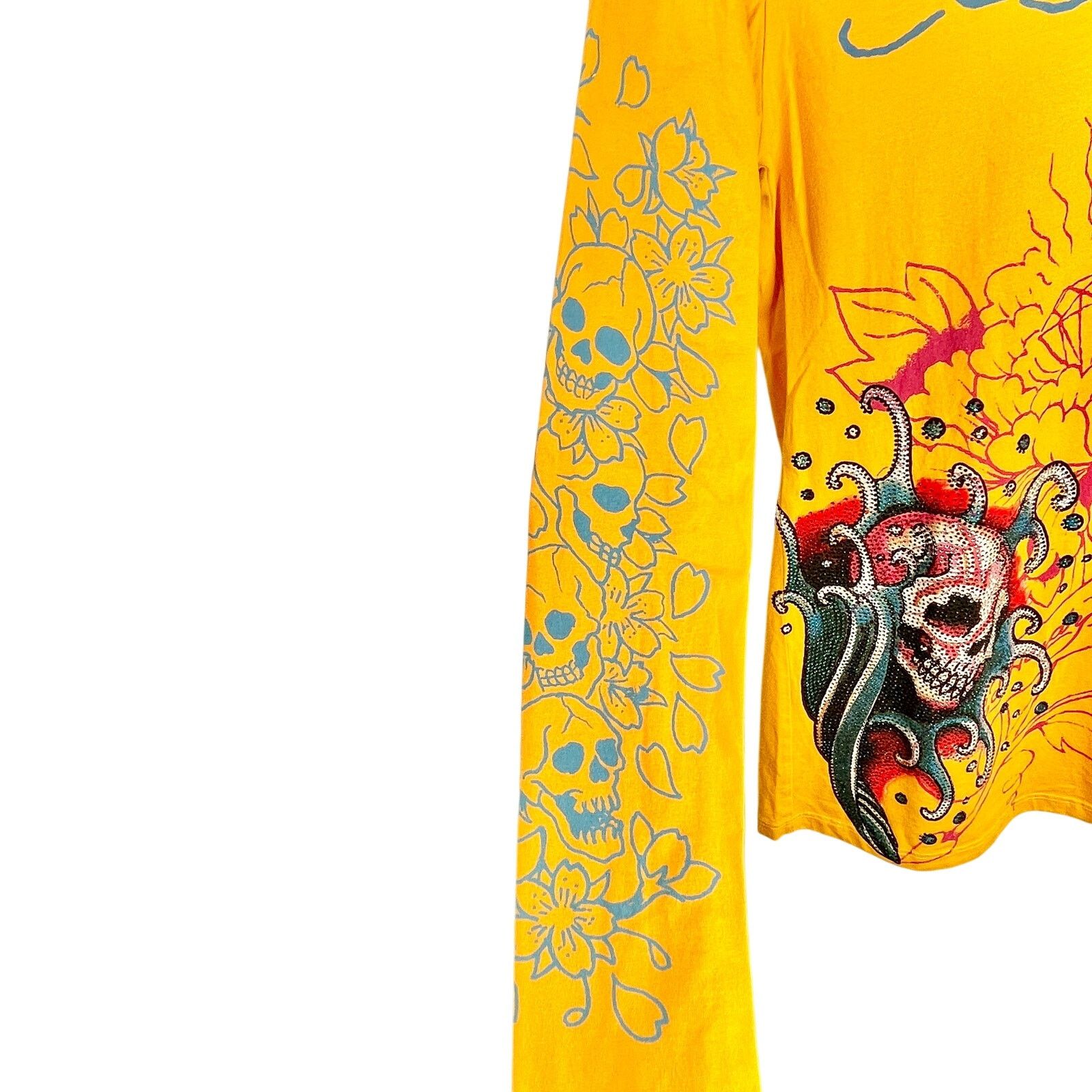Ed Hardy Ed Hardy by Christian Audigier Y2K Skull Long Sleeve Shirt Size M / US 6-8 / IT 42-44 - 4 Thumbnail