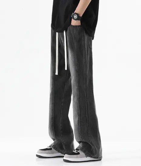 Japanese Brand × Jean Retro slim drawstring high street bootcut jeans Size US 32 / EU 48 - 4 Thumbnail