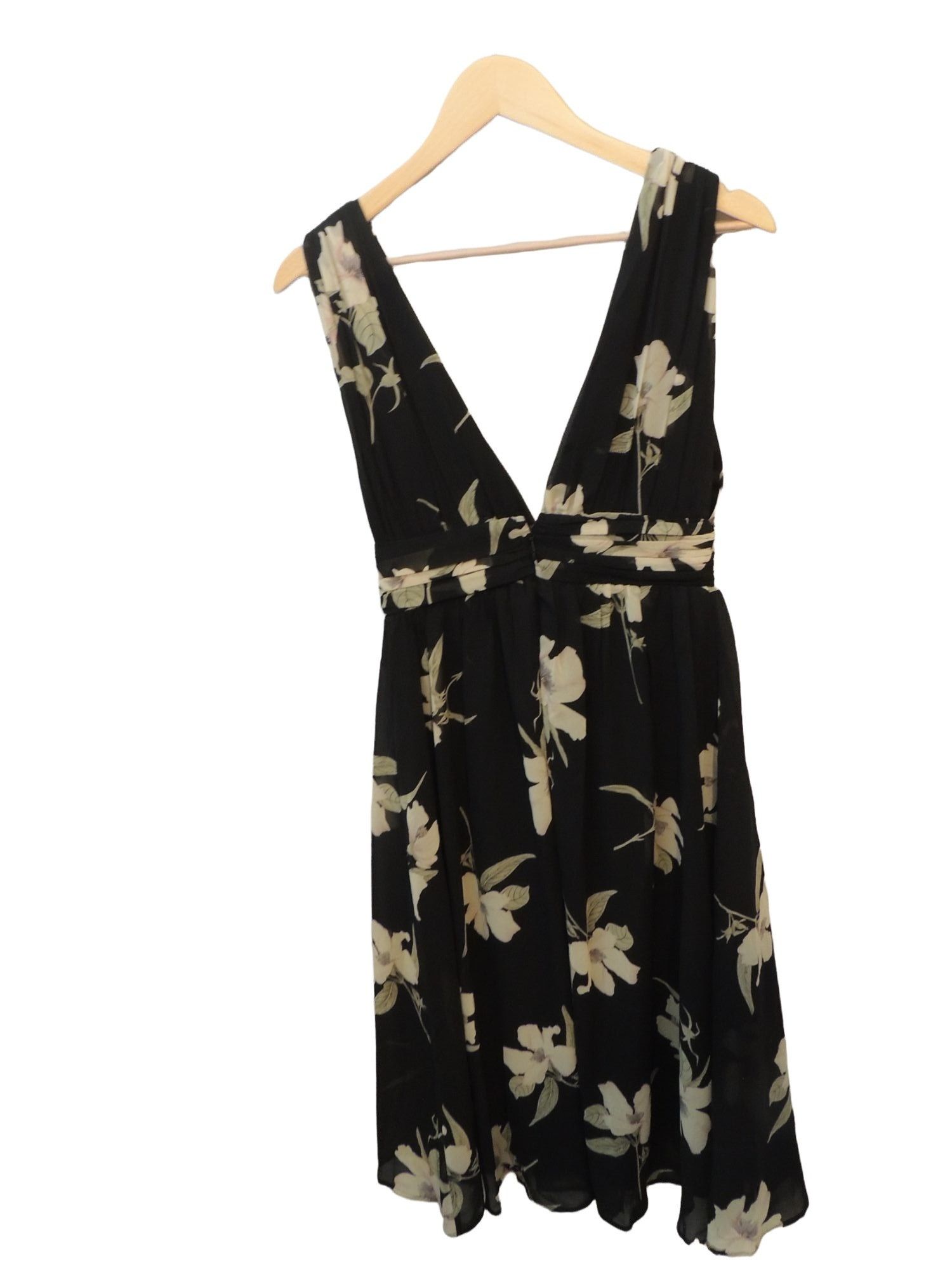 Lulus Lulu's Deep V Neck Floral Flowy Boho dress womens size small Size S / US 4 / IT 40 - 2 Thumbnail
