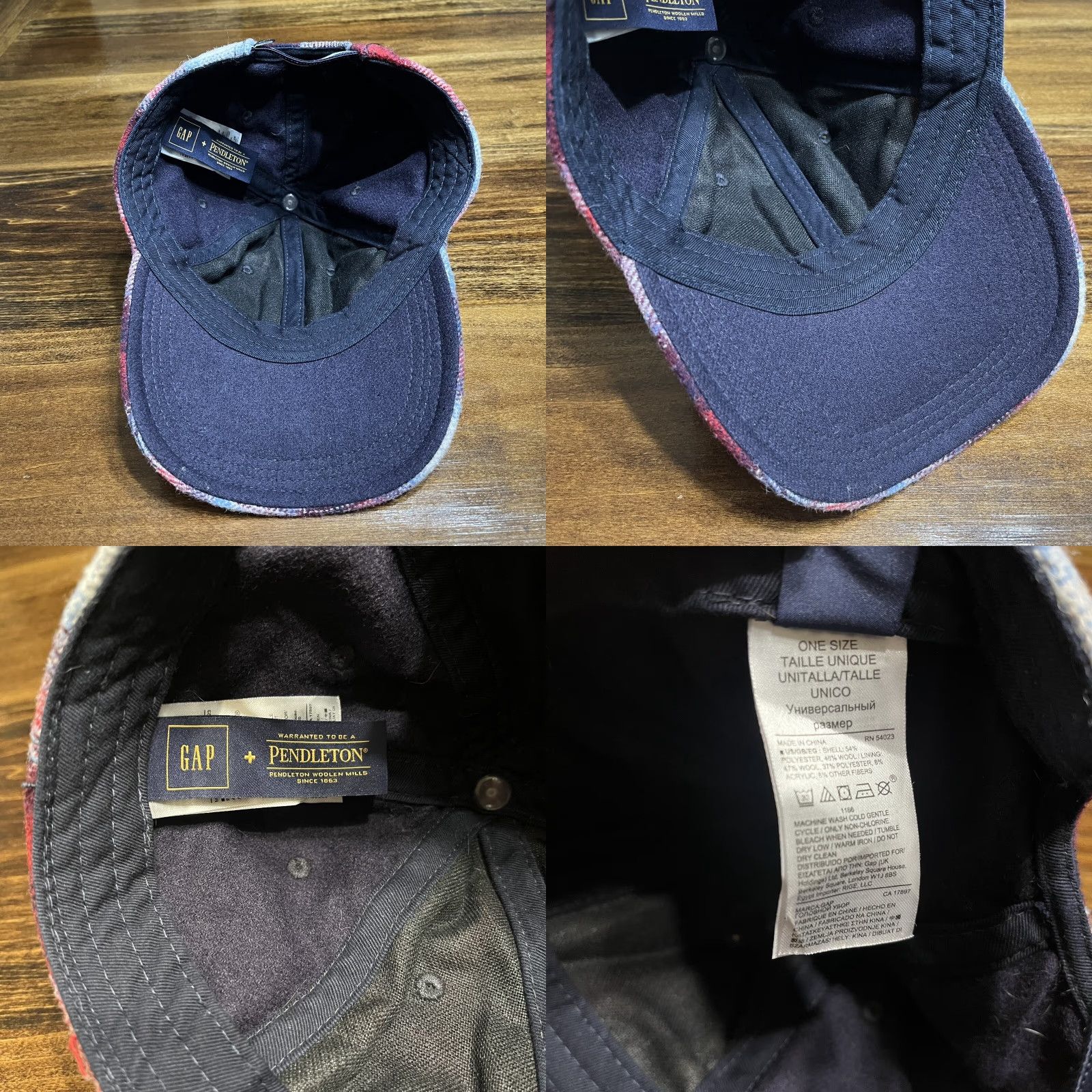 Pendleton GAP X Pendleton Hat Cap Flannel Wool Red Checkered Stretch Fitted Mens One Size Size ONE SIZE - 8 Thumbnail