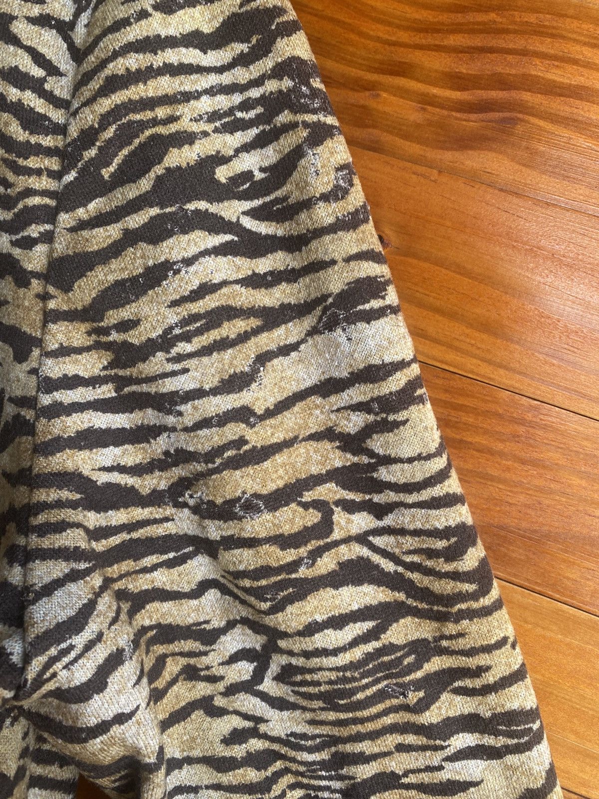 Japanese Brand Vintage Remalon Tiger Print Wool Jacket Brown Animal Coat Size L / US 10 / IT 46 - 6 Thumbnail