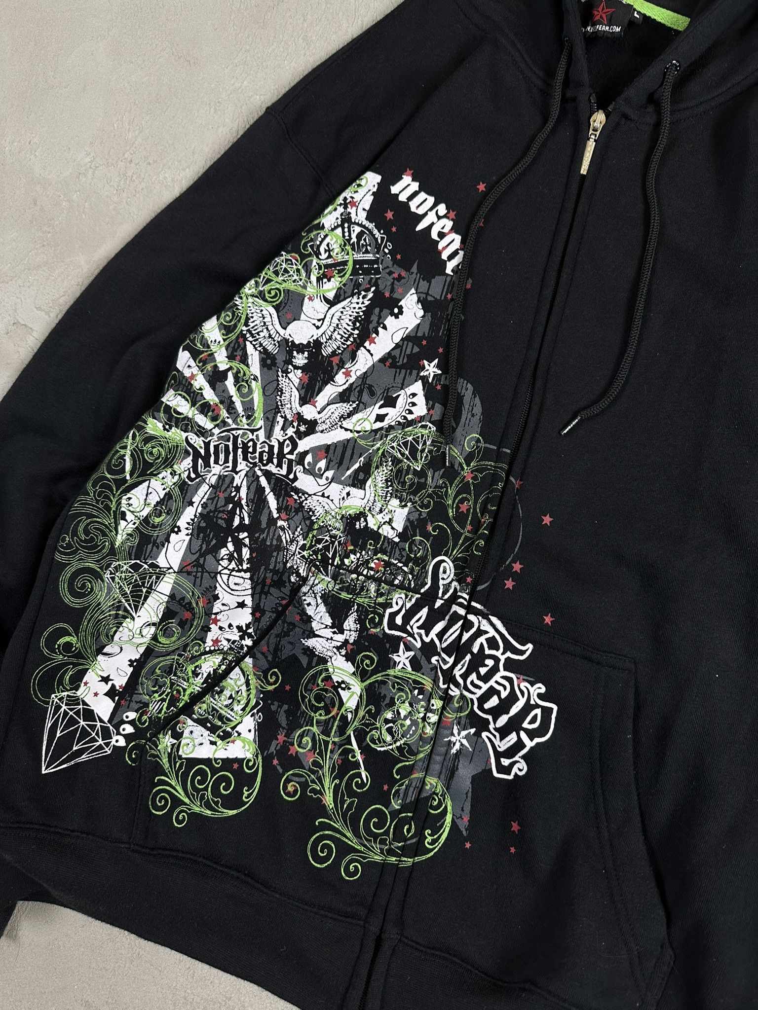 No Fear Vintage Crazy Y2k No Fear Affliction Style Zip Hoodie 00s Size US L / EU 52-54 / 3 - 8 Thumbnail