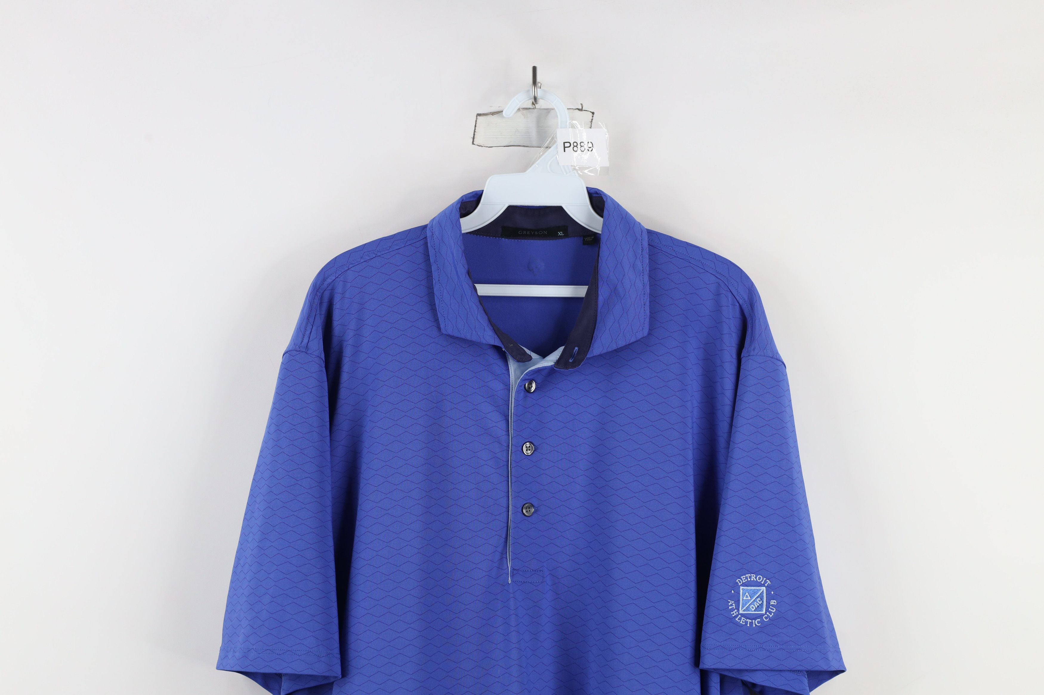Grenson × Vintage Greyson Golf Detroit Athletic DAC Golfing Polo Shirt Blue Size US XL / EU 56 / 4 - 2 Thumbnail