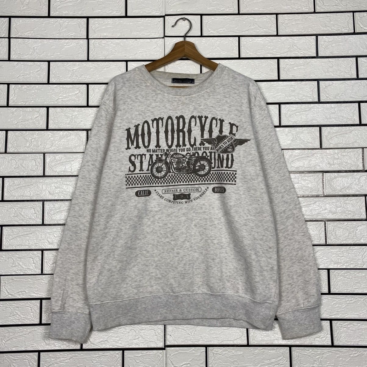 Japanese Brand Vintage Sweatshirt Motorcycle Born To Ride Big Logo Size US L / EU 52-54 / 3 - 2 Thumbnail