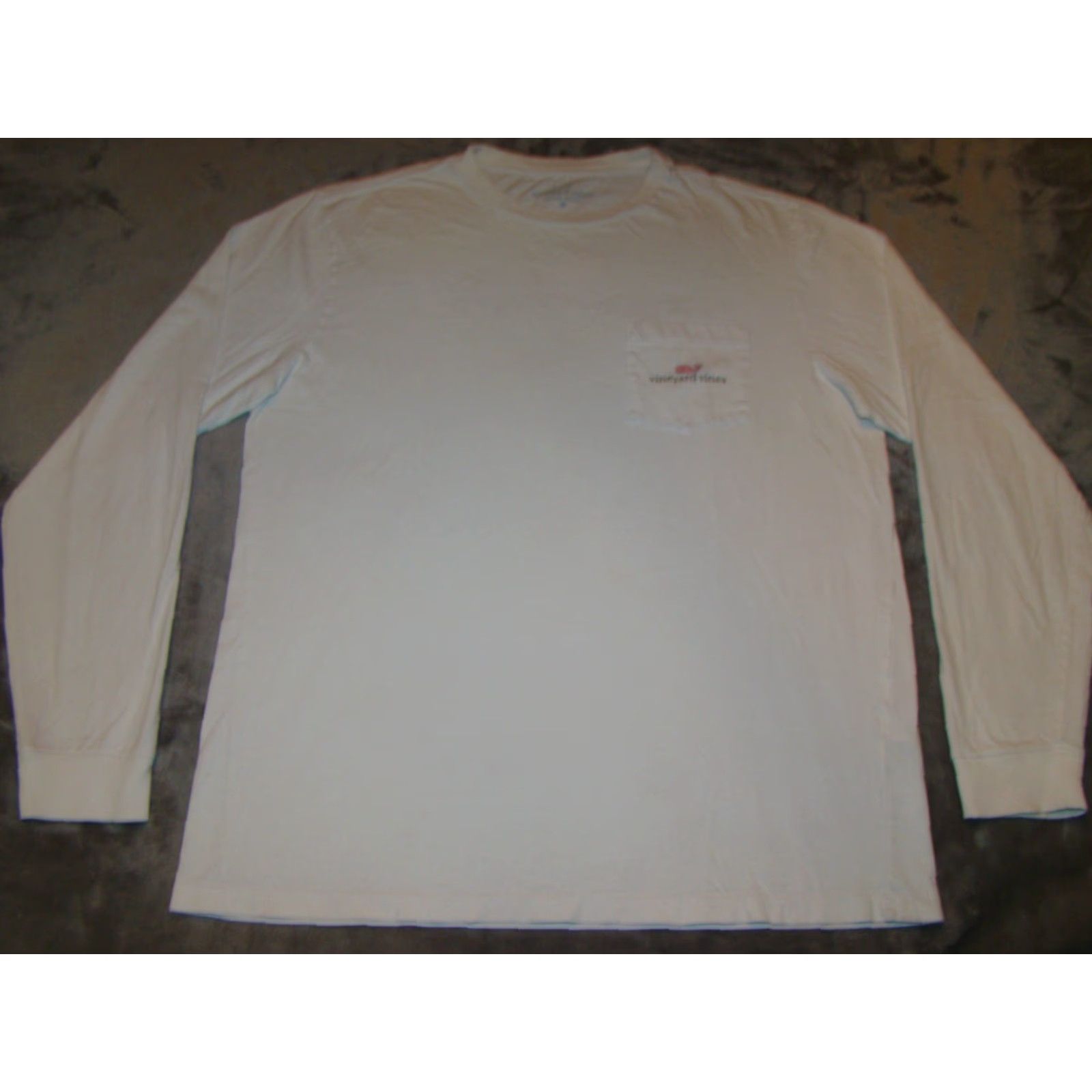 Vineyard Vines Vineyard Vines Adult Mens M L/S Pocket Spell Out Logo Whale White Shirt Size US M / EU 48-50 / 2 - 2 Thumbnail