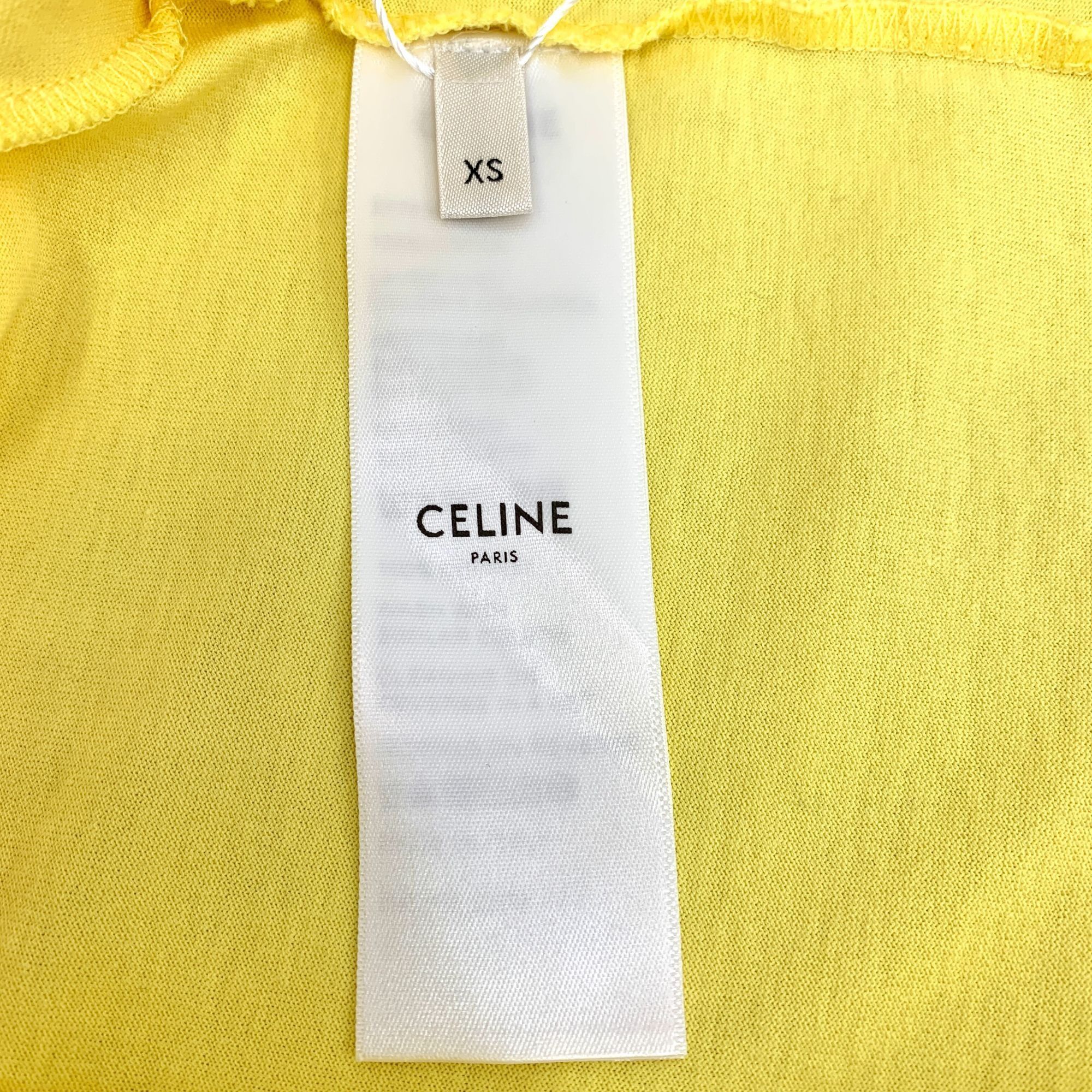 Celine Celine Yellow Cotton Letter Print Round-Neck Short-Sleeve T- Size XS / US 0-2 / IT 36-38 - 4 Thumbnail