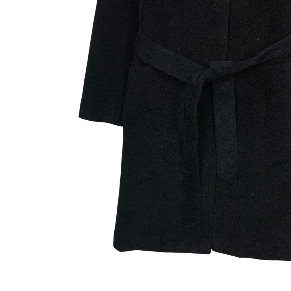 Japanese Brand KUMIKYOKU Neck Fur Pure New Wool Belted Long Coat #2114-C93 Size S / US 4 / IT 40 - 4 Thumbnail