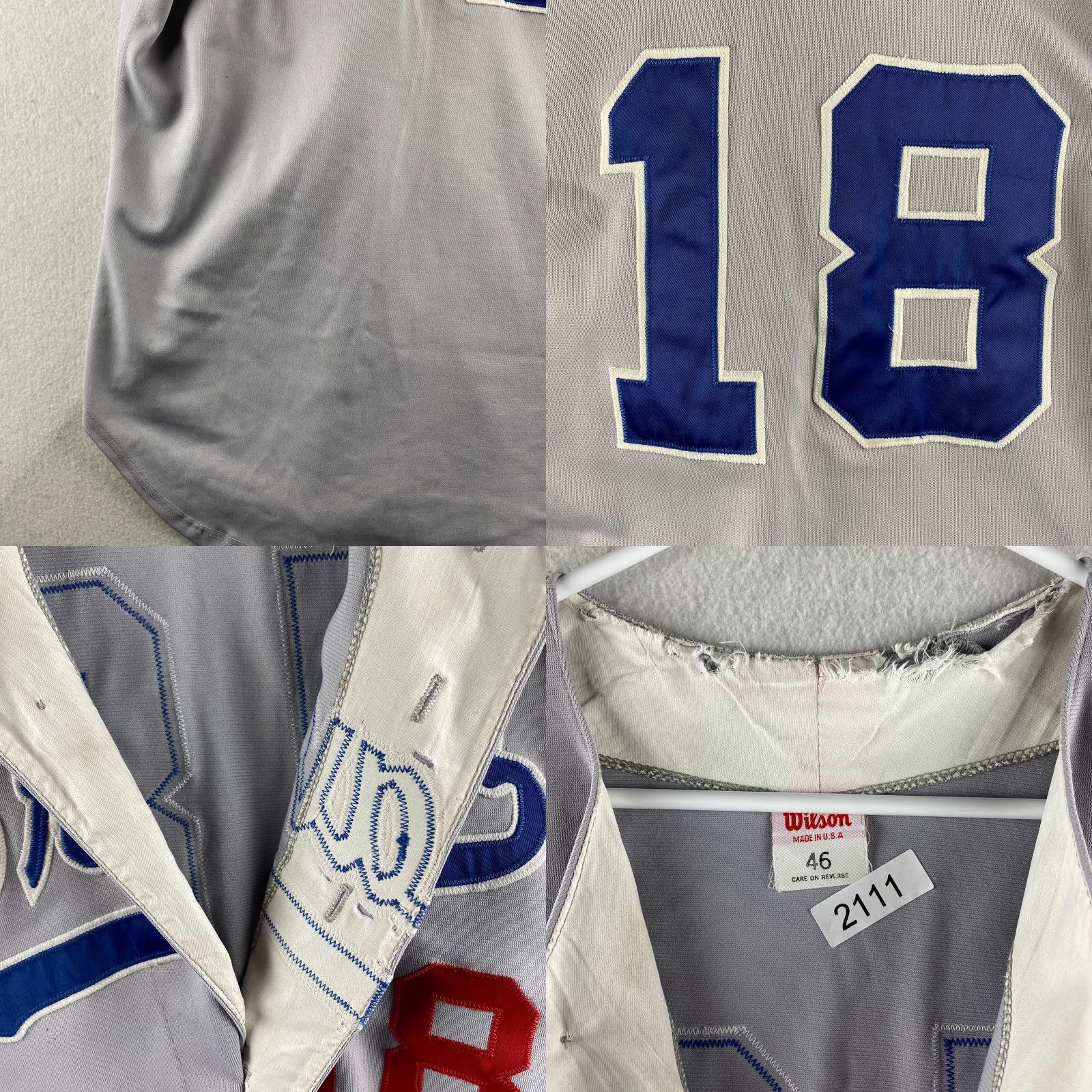 Wilson VINTAGE Wilson Braves Jersey Mens XL Gray #18 USA Made Casual Comfort Shirt Size US XL / EU 56 / 4 - 11 Thumbnail