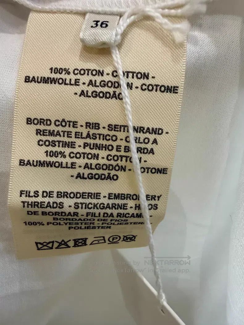Hermes Hermes White Embroidered Pocket Short Sleeve T-Shirt Size XS / US 0-2 / IT 36-38 - 7 Thumbnail
