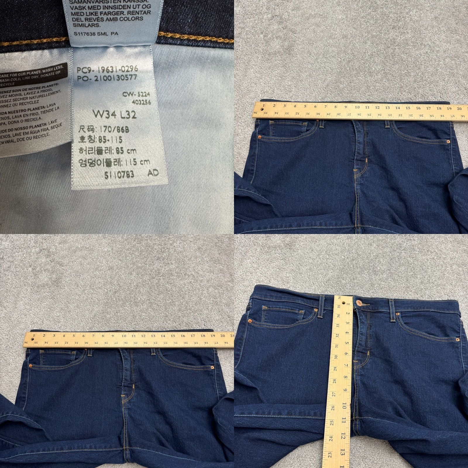 Levi's Levi's 314 Shaping Straight Denim Jeans Women 34 Blue Dark Wash Mid Rise Stretch Blue Size 24" / US 00 / IT 34 - 9 Thumbnail