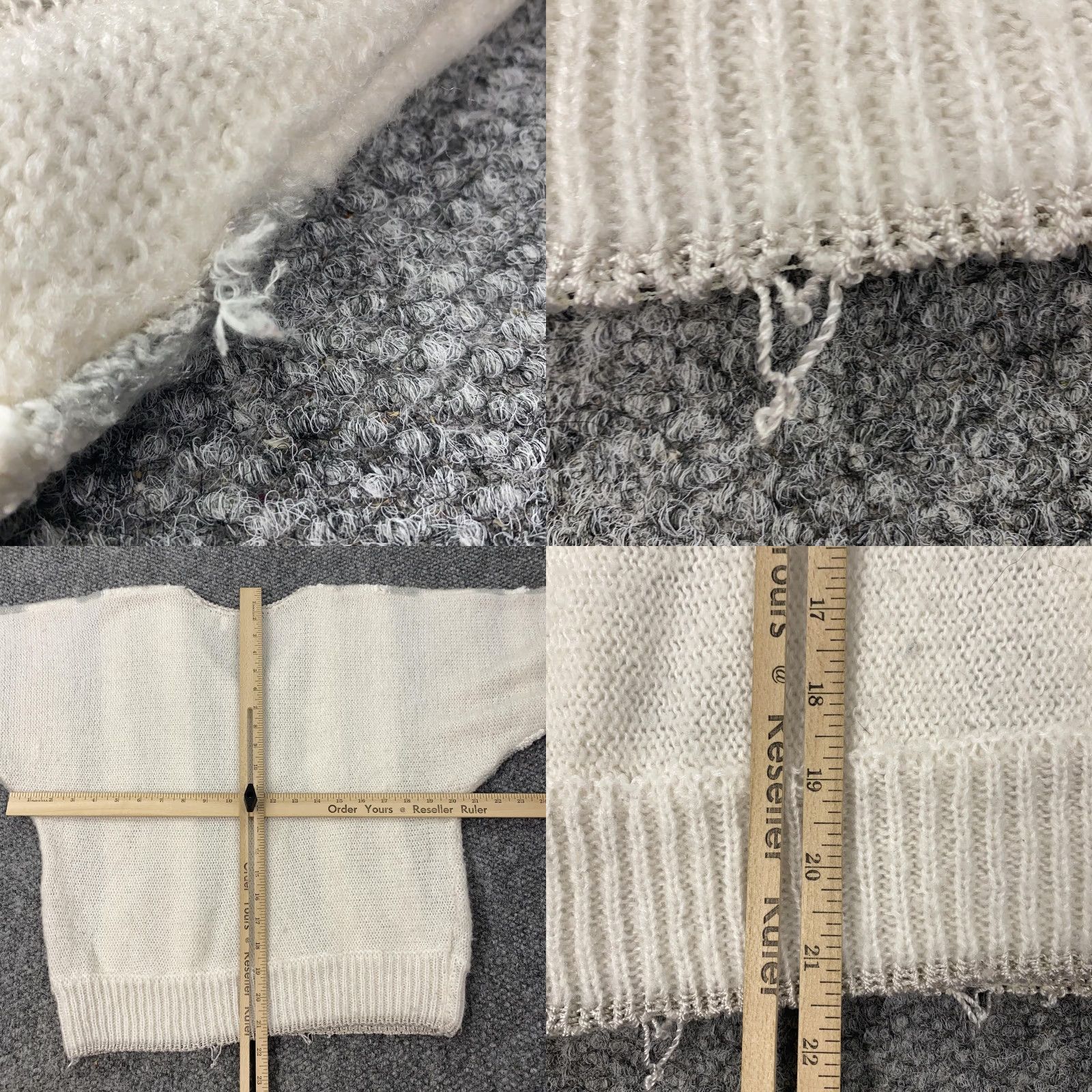 Vintage VINTAGE Margules Sweater Womens Large Knit Pullover Striped White Gray 80s Korea Size L / US 10 / IT 46 - 8 Thumbnail