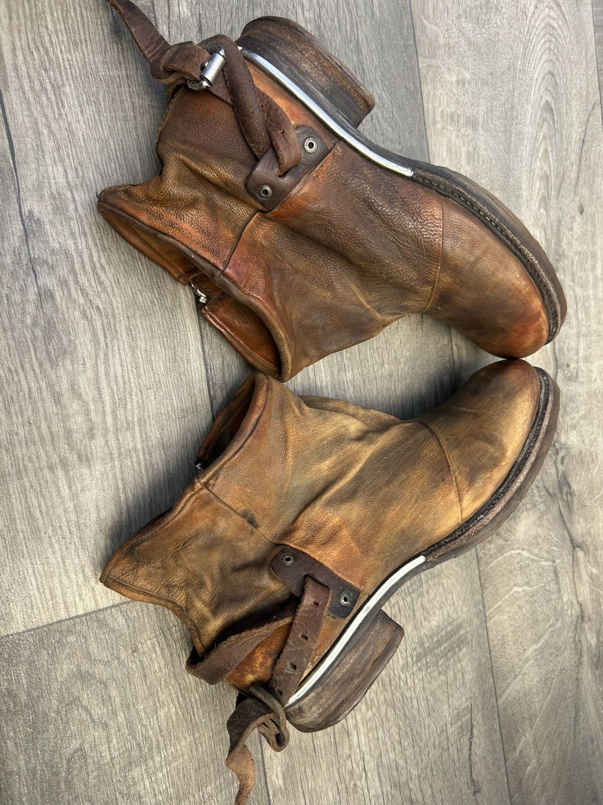 A.S.98 AS98 Brown Leather Strappy Ankle Boots Size US 9 / EU 42 - 6 Thumbnail