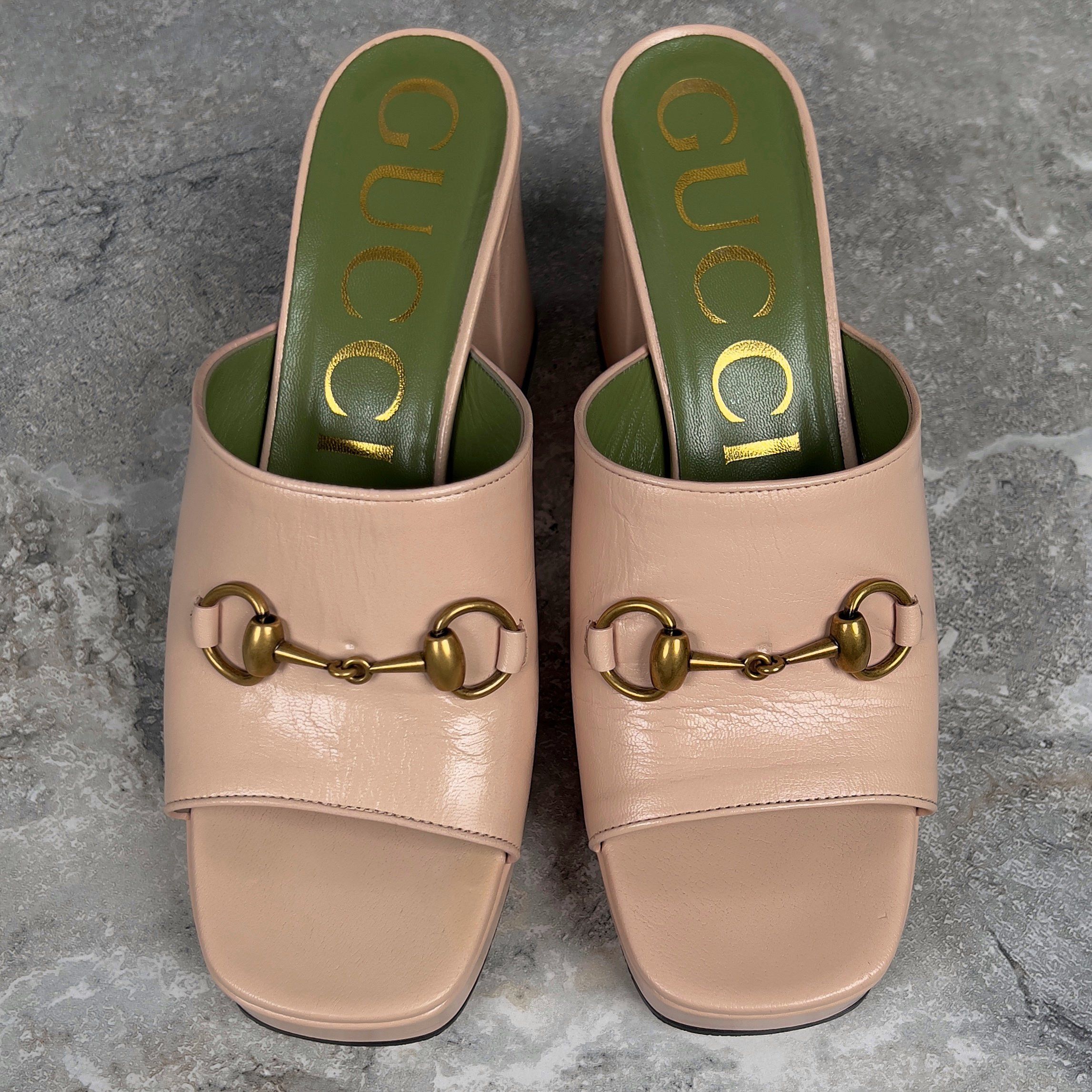 Gucci Gucci Houdan Horsebit Plaform Heel Mules Leather Size US 8.5 / IT 38.5 - 3 Thumbnail