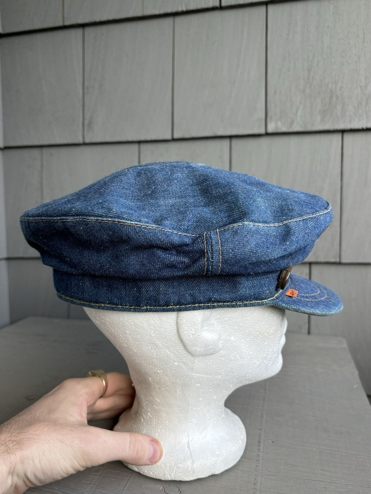 Levi's Vintage Levi's Orange Tab Hat 1970s Denim Newsboy Flatcap 70 Size ONE SIZE - 13 Thumbnail