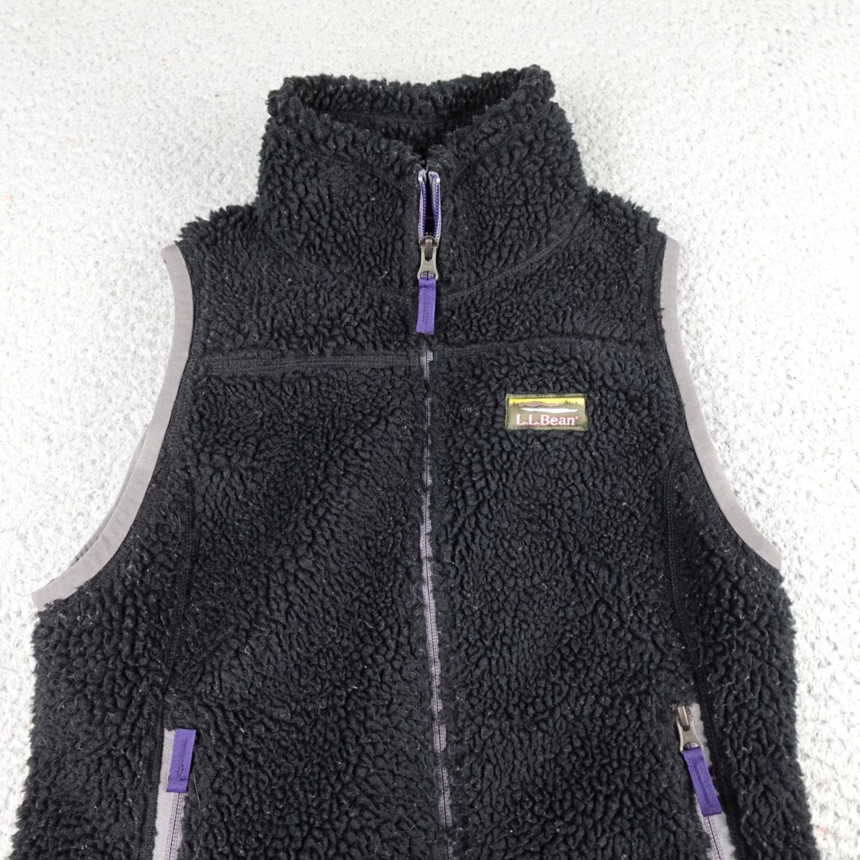 Vintage LL Bean Vest Womens XXS Black Fleece Sleeveless Full Zip Hiking Outdoor Size XXS / US 00 / IT 34 - 3 Thumbnail