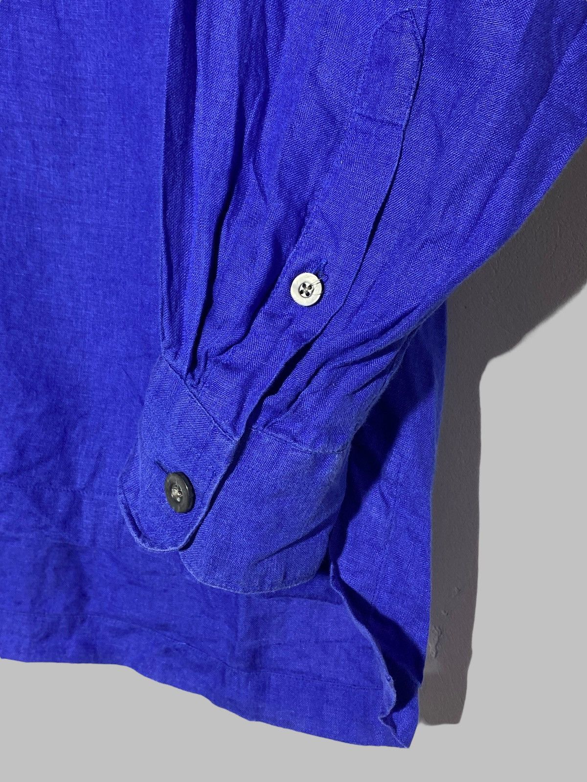 Kenzo Vintage Kenzo Homme Royal Blue Linen Shirt Old Money Size US L / EU 52-54 / 3 - 7 Thumbnail