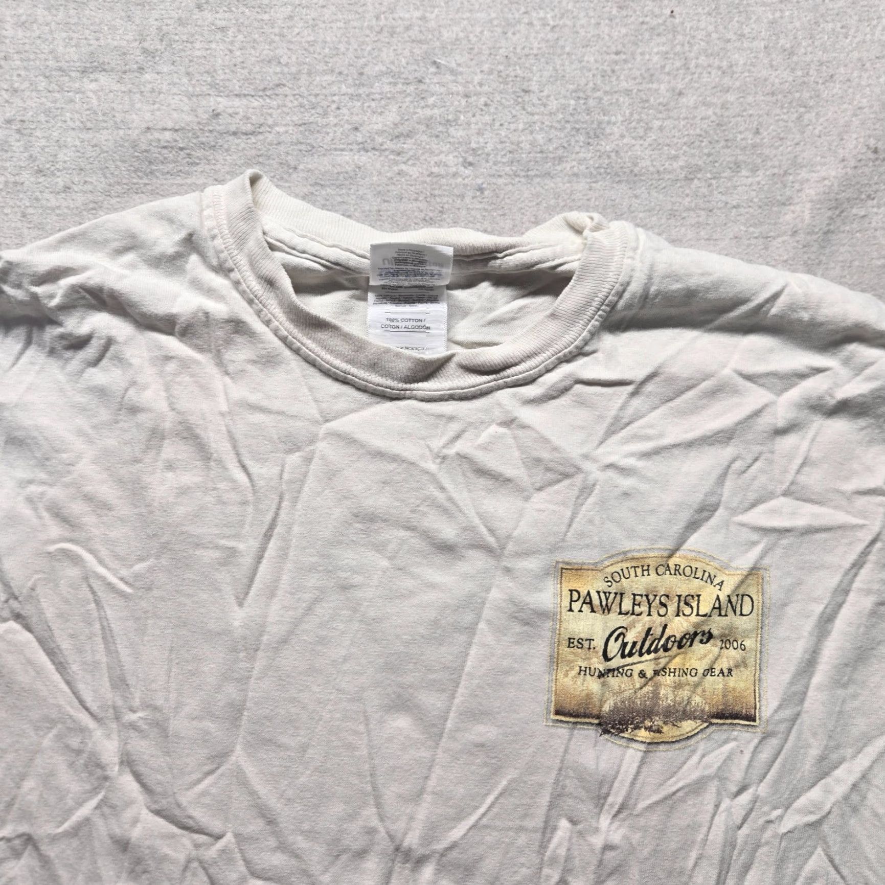 Vintage Pawleys Island South Carolina SC T-Shirt Long Sleeve Adult Men's Size M Medium White Cotton Graphic Tee Size US M / EU 48-50 / 2 - 3 Thumbnail