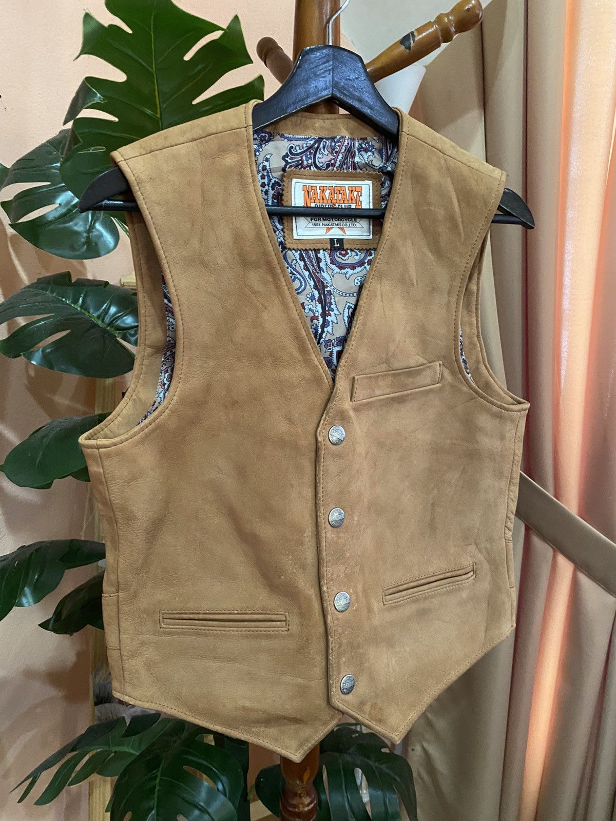 Genuine Leather VINTAGE NAKATAKE VEST LEATHER JACKET Size US L / EU 52-54 / 3 - 3 Thumbnail