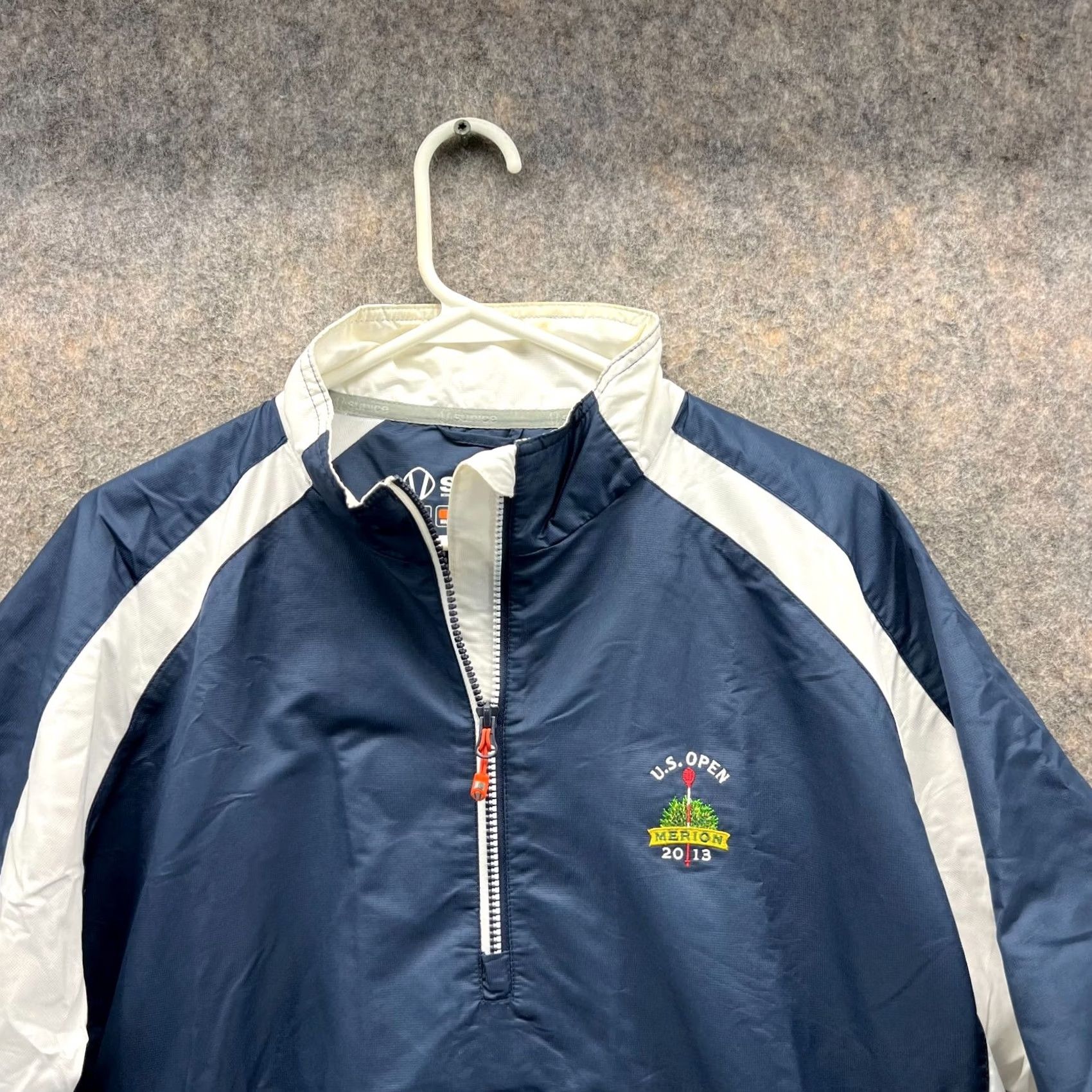 Vintage VINTAGE Sunice Sweater Men L Blue Navy Windbreaker 1/4 Zip Sport X20 US Open Merion Logo Pullover S/S Regular Mens Size US L / EU 52-54 / 3 - 3 Thumbnail