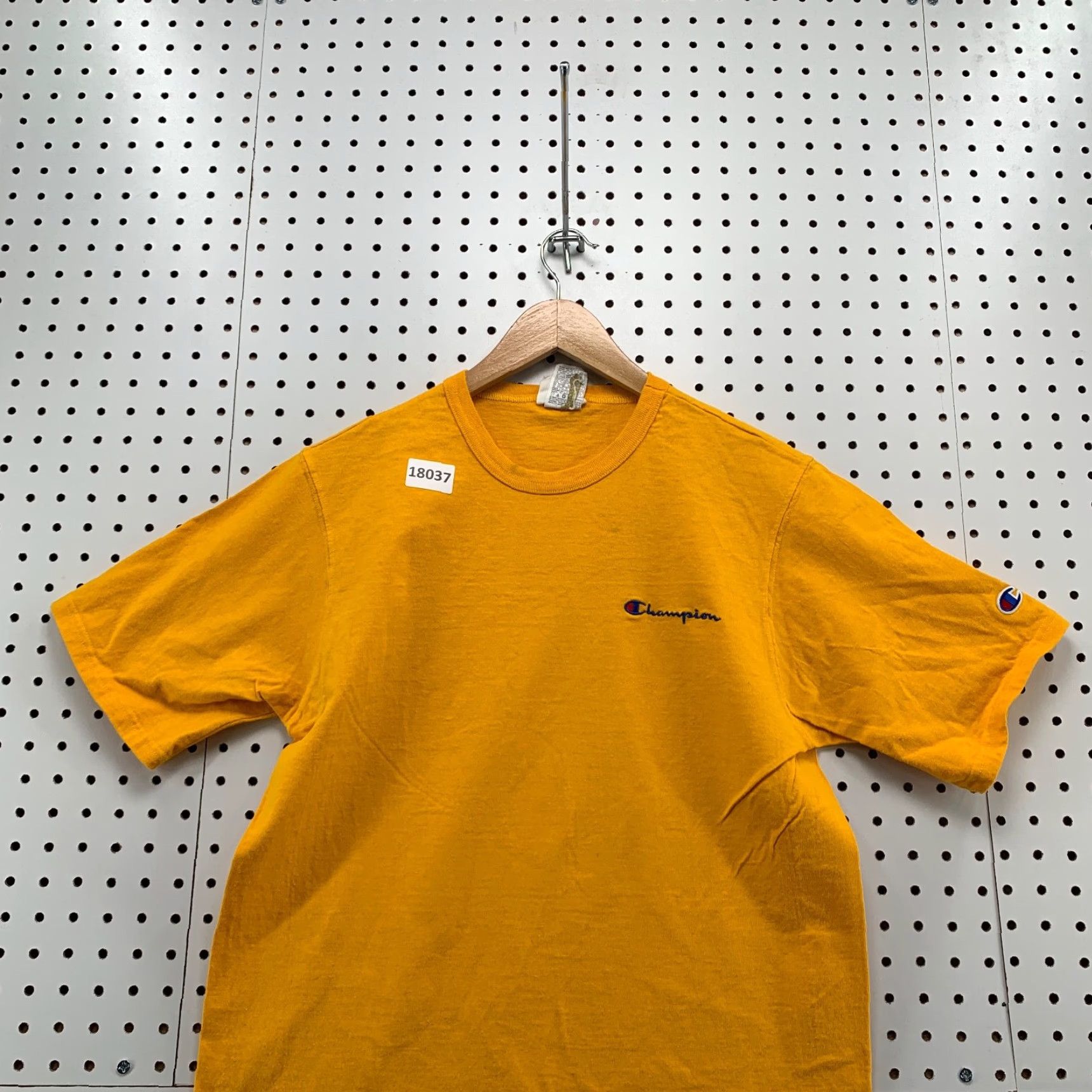 Champion VINTAGE Champion Shirt Unisex Adults Short Sleeve Adult Medium Yellow Embroidered Spellout 90s Theme Mens Womens Size US M / EU 48-50 / 2 - 2 Thumbnail