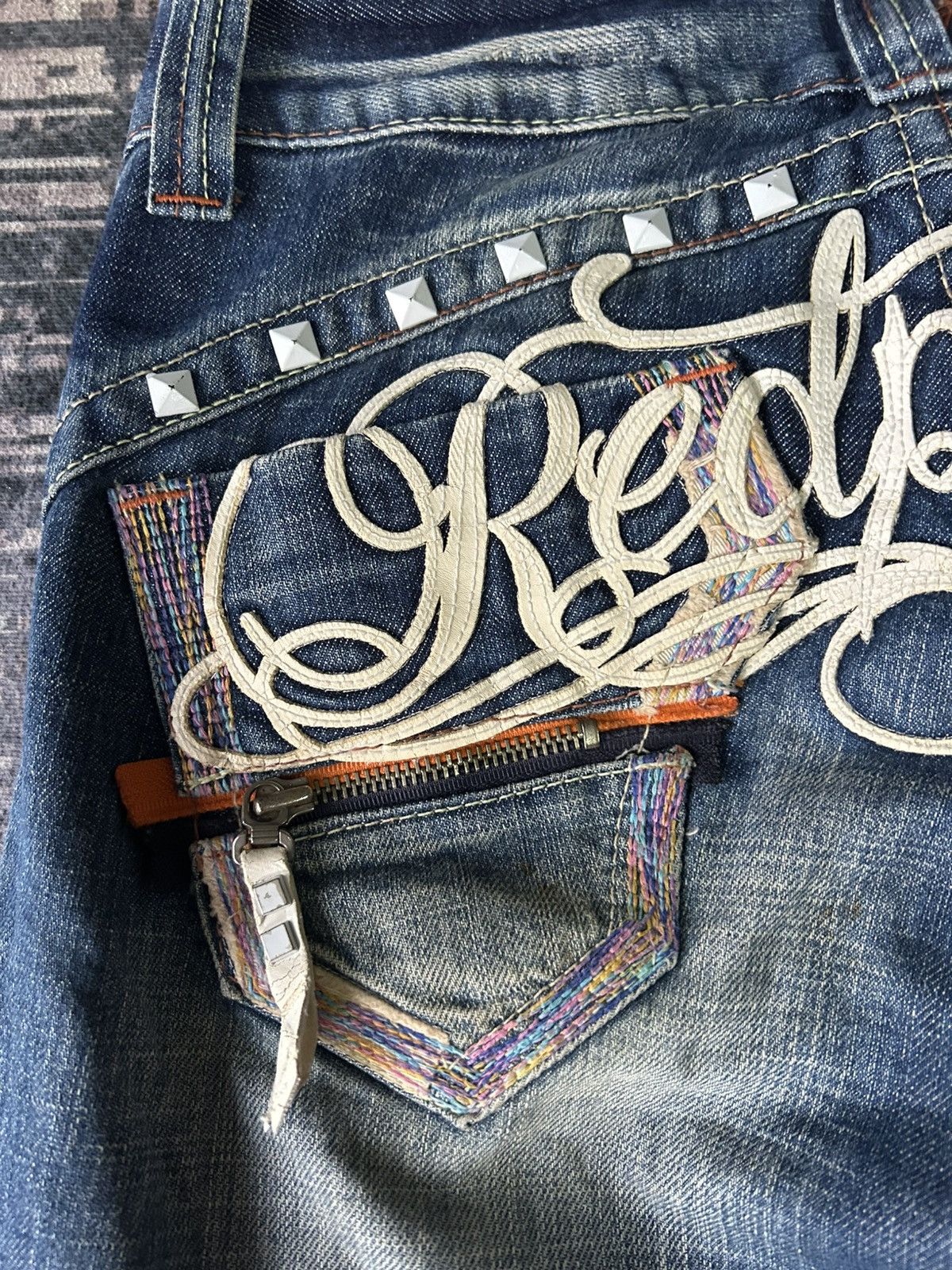 Ed Hardy Y2K Red Pepper Washed Flared Jeans Size 28" / US 6 / IT 42 - 5 Thumbnail