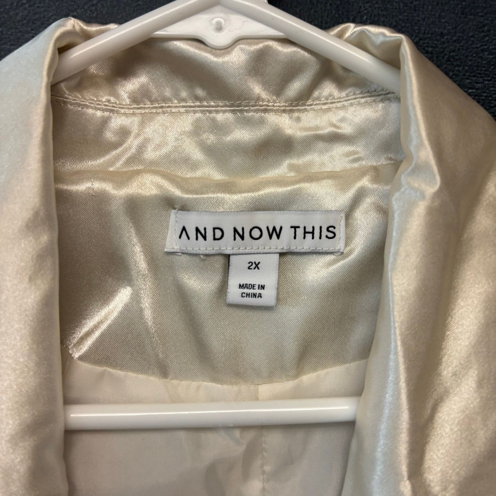 Other And Now This Satin Blazer 2X Champagne Oversize Chic Jacket Size XXL / US 16-18 / IT 52-54 - 9 Thumbnail