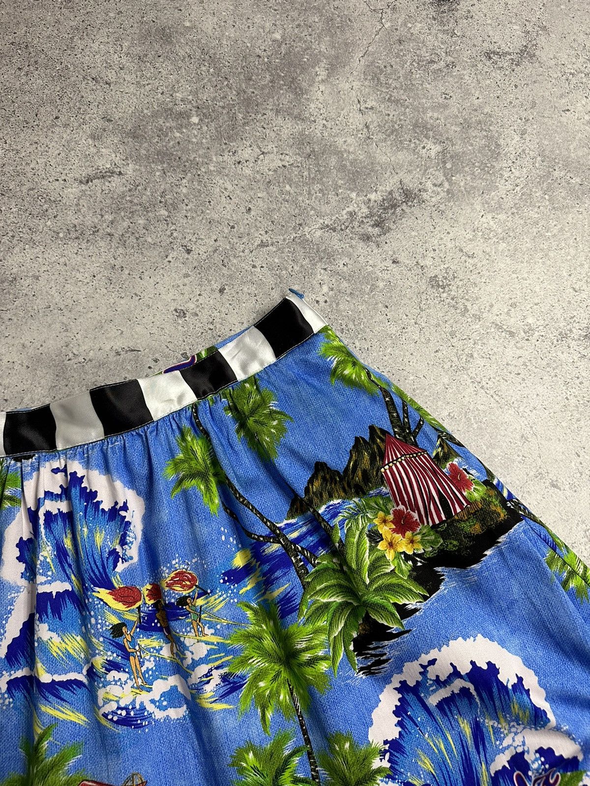 Vintage Stella Jean Gonna Lunga Tropical Print Blue Mid-Length Skirt Size 25" / US 0 / IT 36 - 8 Thumbnail