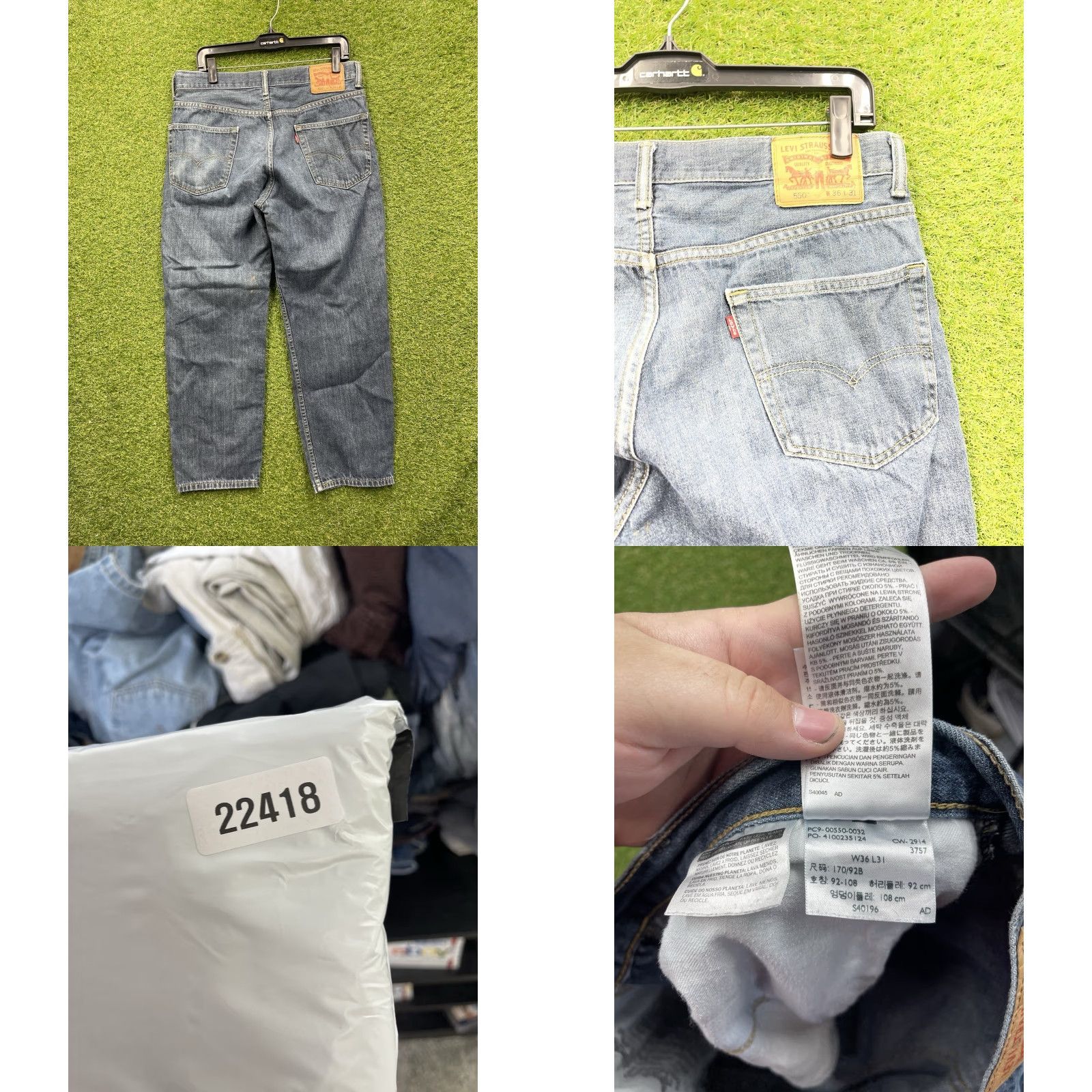 Levi's VINTAGE Levi's Jeans 550 Relaxed Taper Dark Wash Whisker Fade Denim 36x31 Mens 90s Workwear Casual Size US 36 / EU 52 - 8 Thumbnail