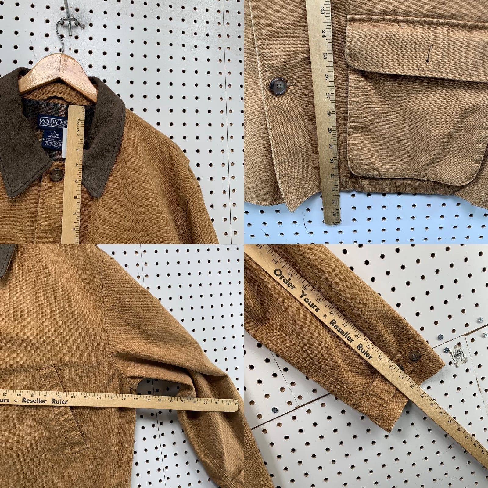 Lands' End VINTAGE Lands End Coat Mens XL Brown Canvas Barn Chore Flannel Plaid Leather Size US XL / EU 56 / 4 - 9 Thumbnail