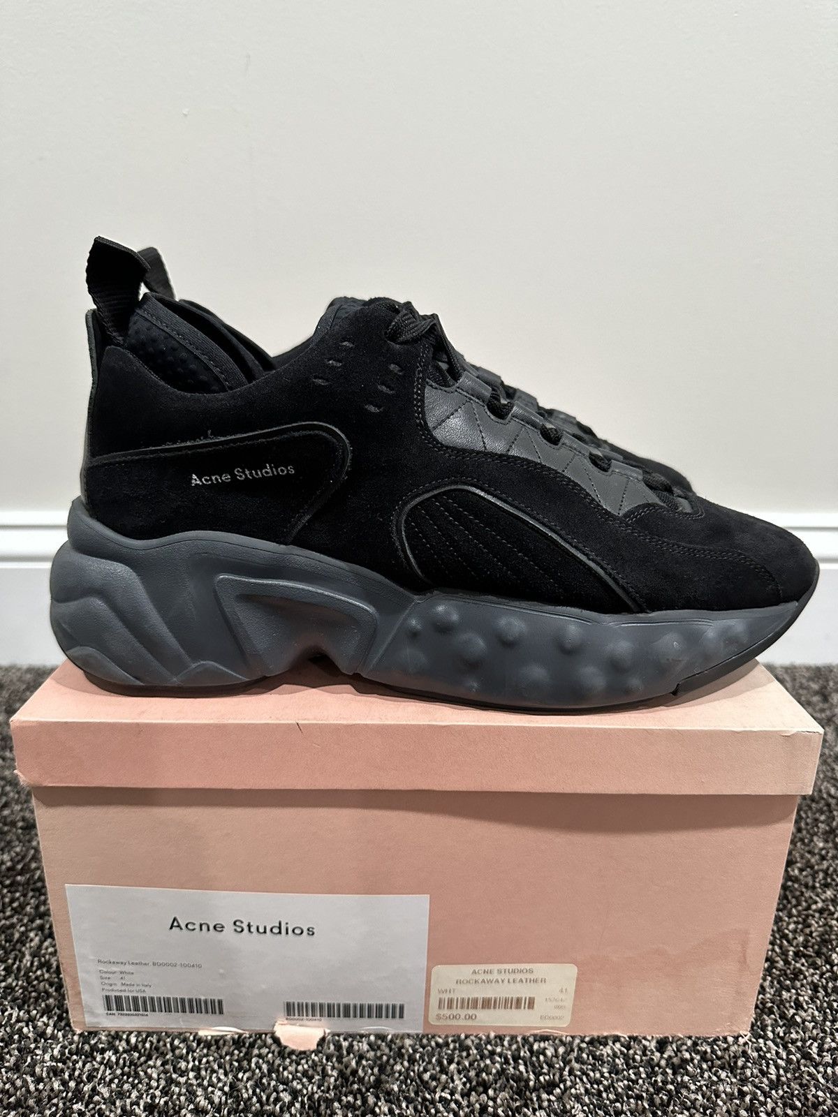 Acne Studios Acne Studios Rockaway Black Suede Chunky Sneakers Size US 9 / EU 42 - 1 Thumbnail