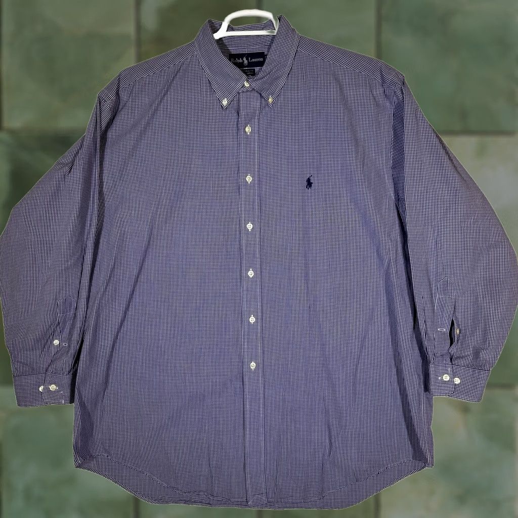 Ralph Lauren VINTAGE Ralph Lauren Shirt Mens 17.5 32/33 Purple Gingham Yarmouth Button Down Size US XXL / EU 58 / 5 - 1 Thumbnail