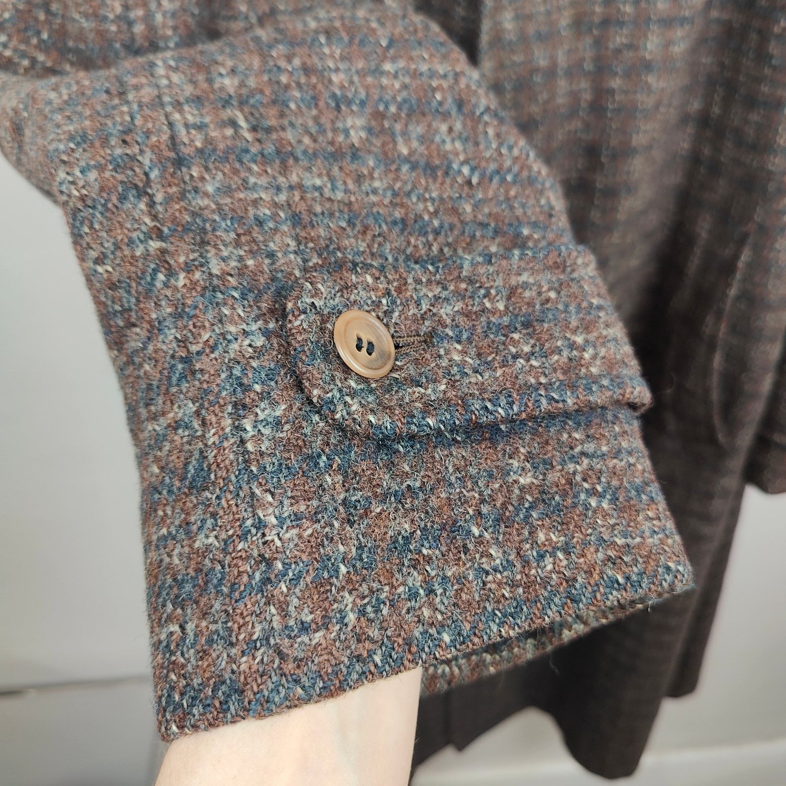 Harris Tweed × Roberto Cavalli Vintage 50s Harris Tweed Overcoat Mens Large Trotters Trench Size US L / EU 52-54 / 3 - 3 Thumbnail