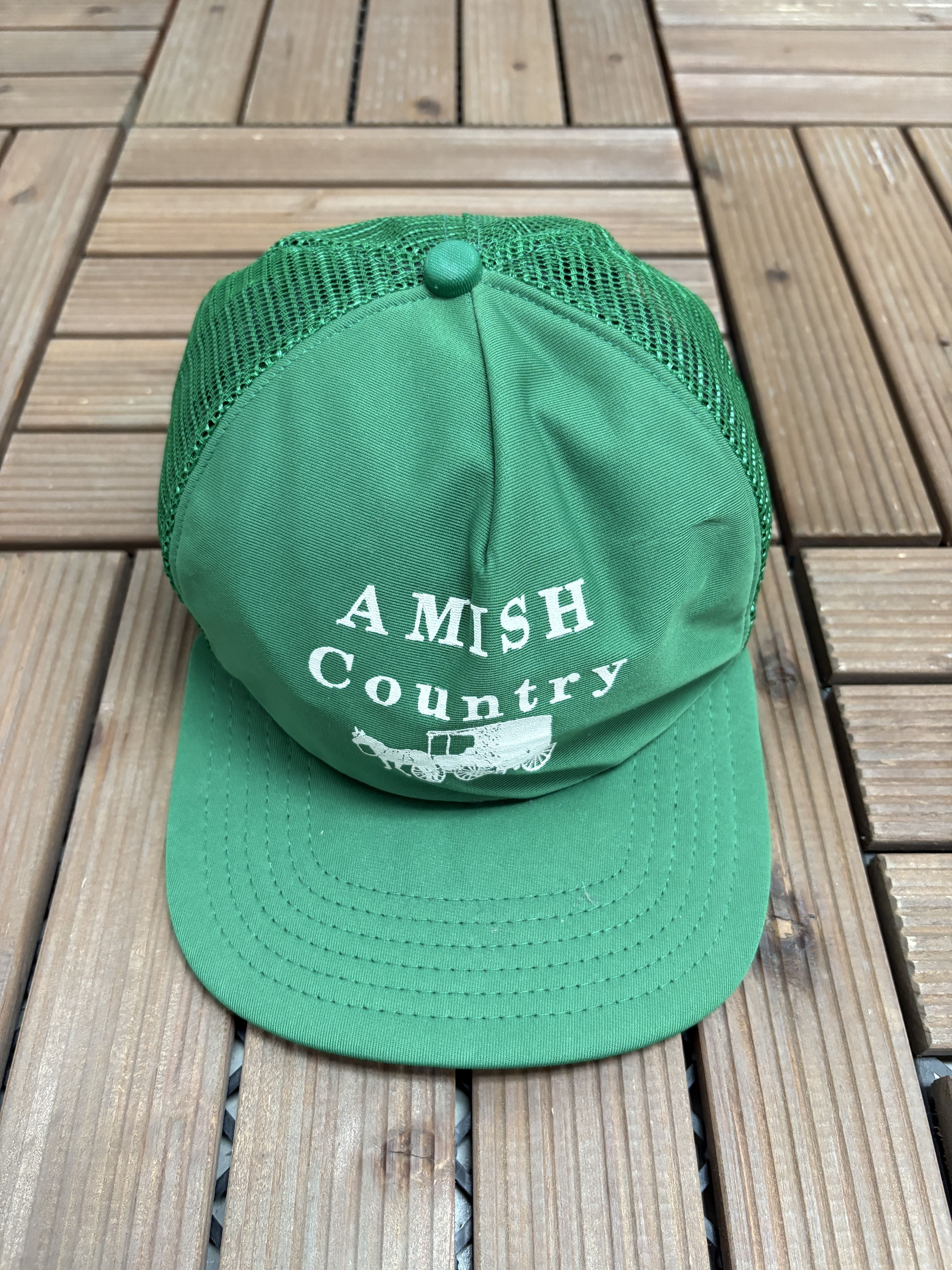 New Era × Vintage Amish Country Vintage Green Trucker Snap Back Hat Size ONE SIZE - 2 Thumbnail