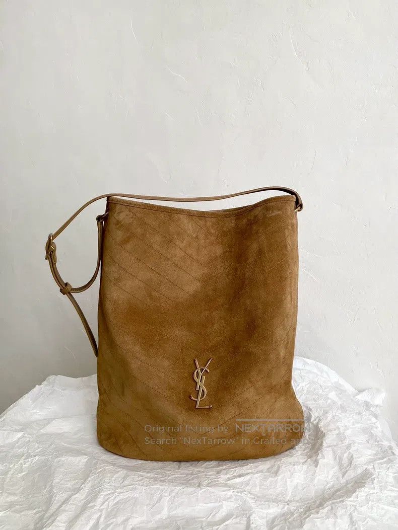 Yves Saint Laurent YSL Niki Suede Bucket Bag (Caramel Suede) Size ONE SIZE - 2 Thumbnail