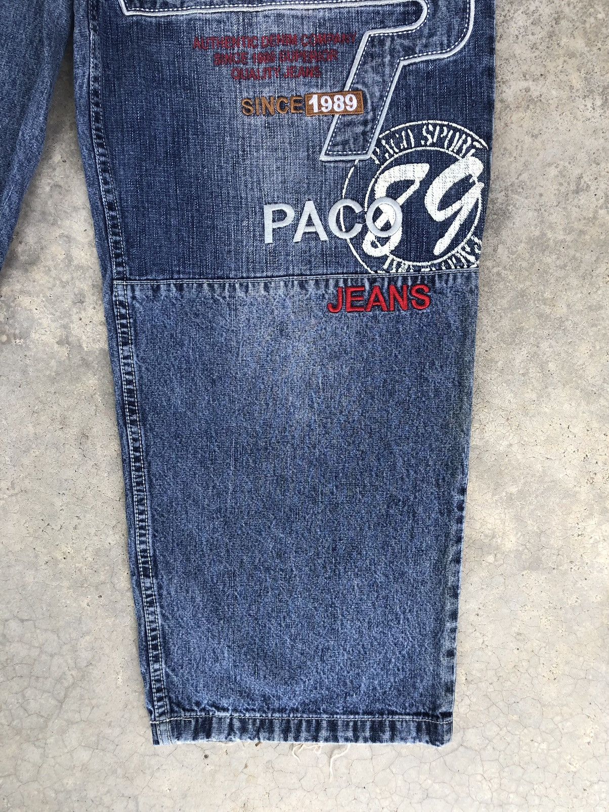 Japanese Brand Vintage Paco Embroidered Jeans Baggy Jeans Hip Hop Size US 36 / EU 52 - 7 Thumbnail