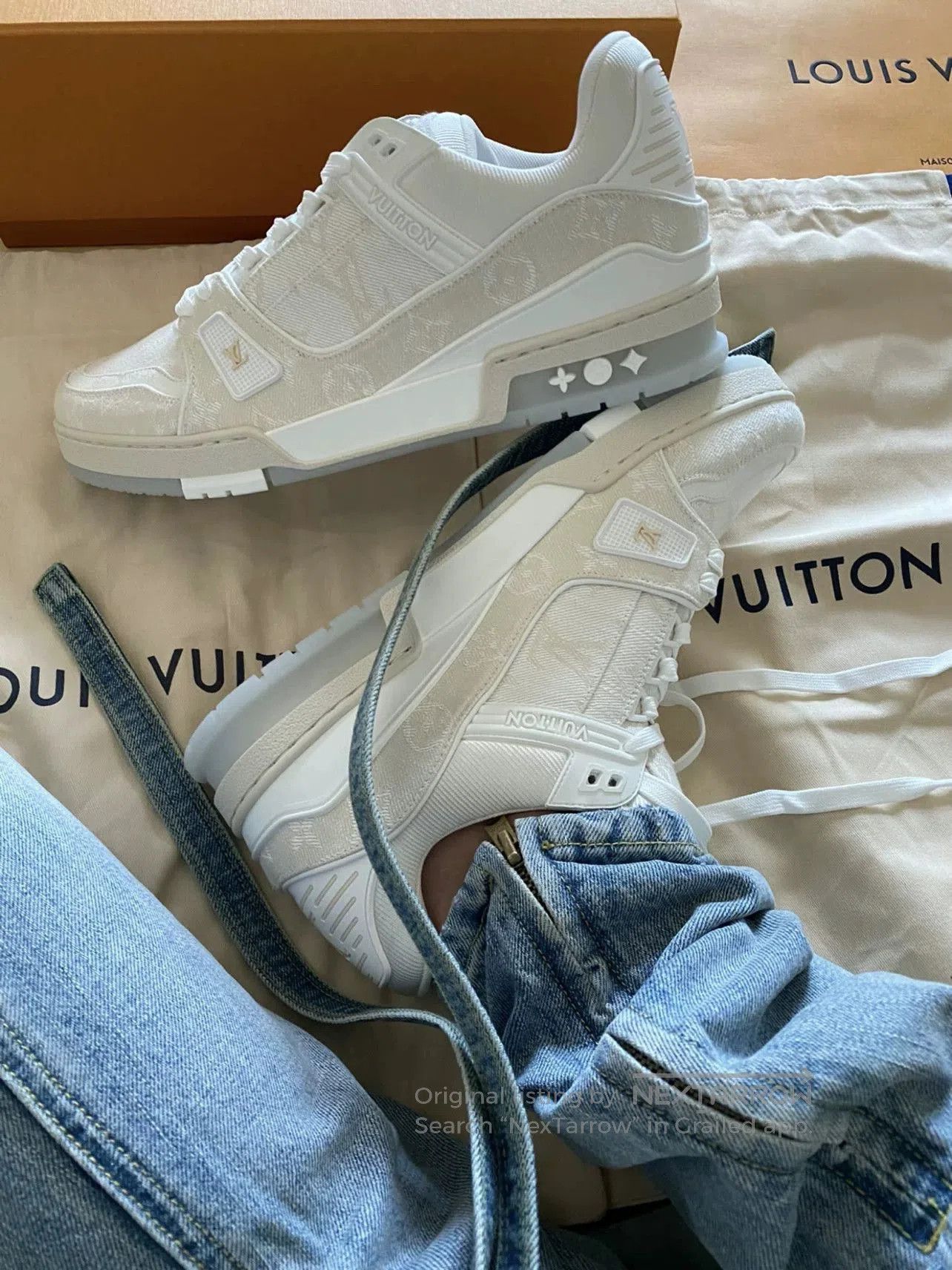 Louis Vuitton Louis Vuitton Blue Trainer Sneakers. Size US 9.5 / EU 42-43 - 3 Thumbnail