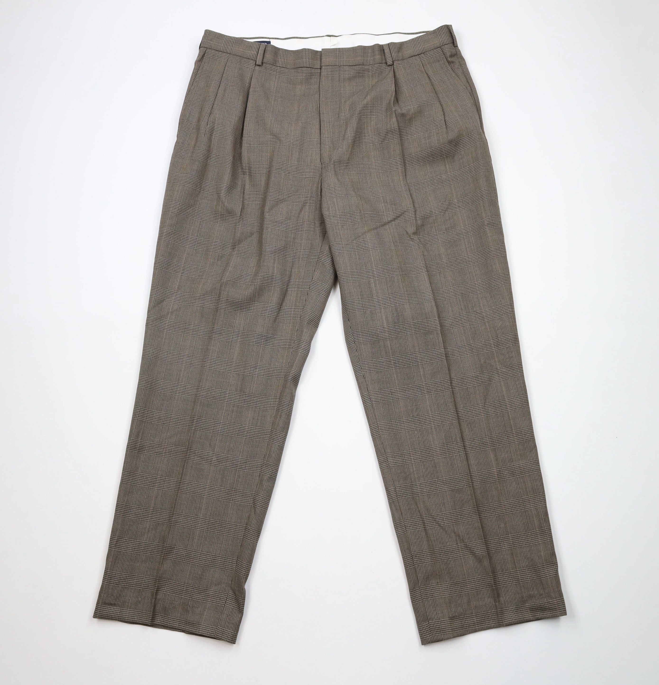 Lands' End × Vintage Vintage 90s Lands End Wide Leg Houndstooth Plaid Chino Pants Size US 40 / EU 56 - 1 Thumbnail