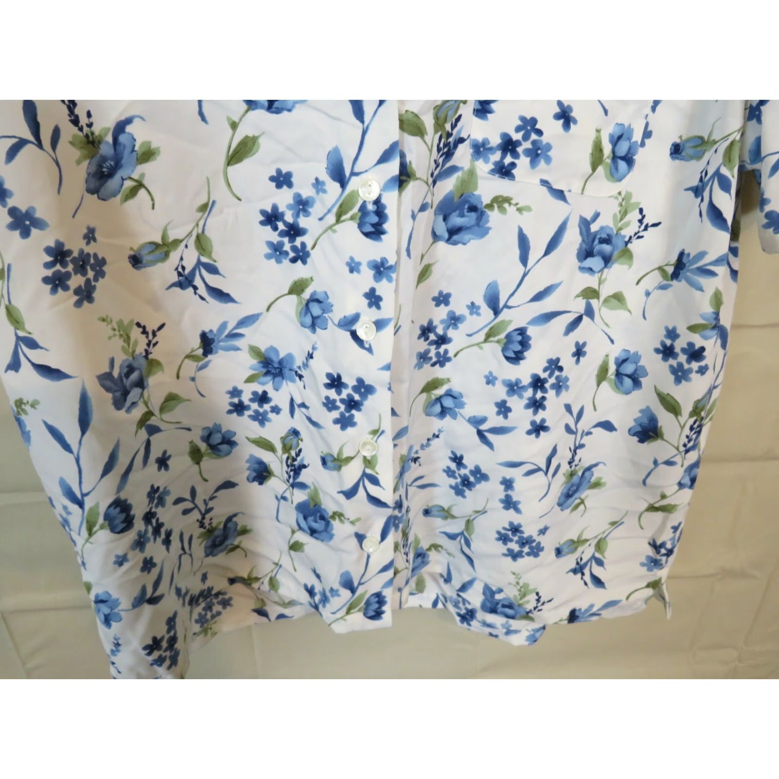 Vintage VINTAGE Jaclyn Smith Shirt Blue White Floral Large Adult Regular NOS Size L / US 10 / IT 46 - 3 Thumbnail