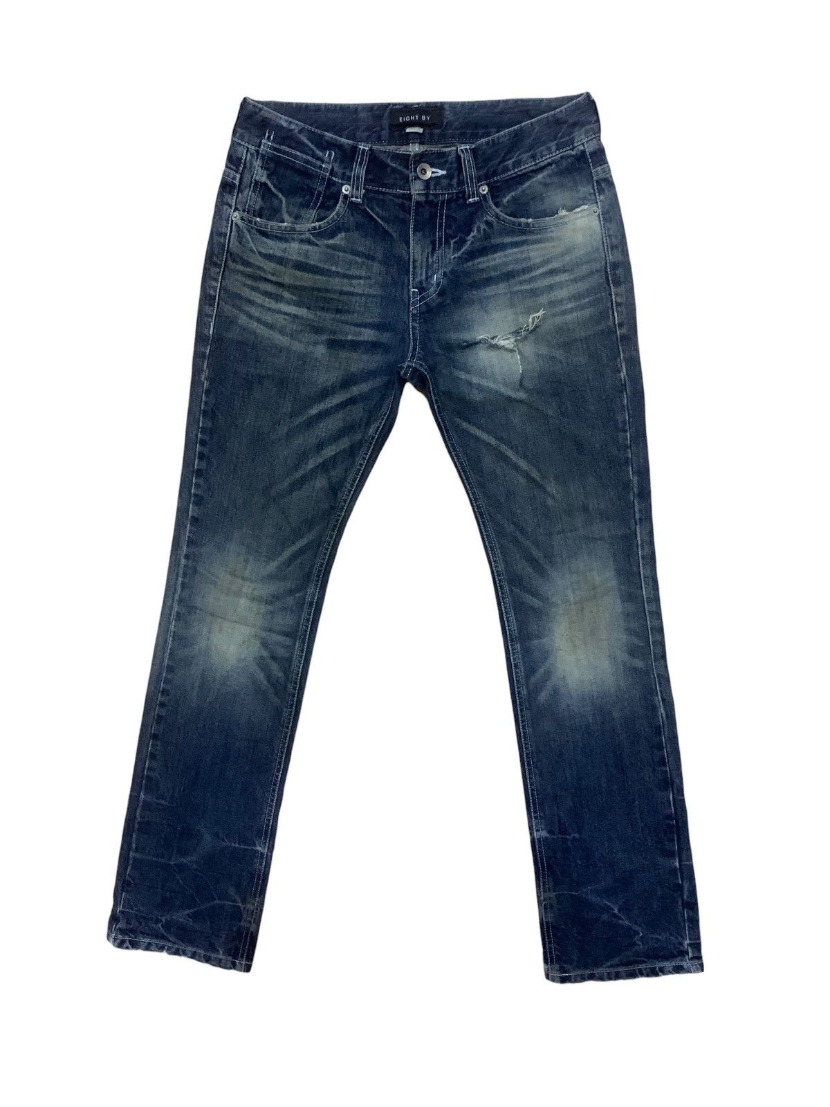 If Six Was Nine × Japanese Brand × Le Grande Bleu (L.G.B.) Vintage Japanese Eight By Distress Jeans Size US 29 - 1 Thumbnail