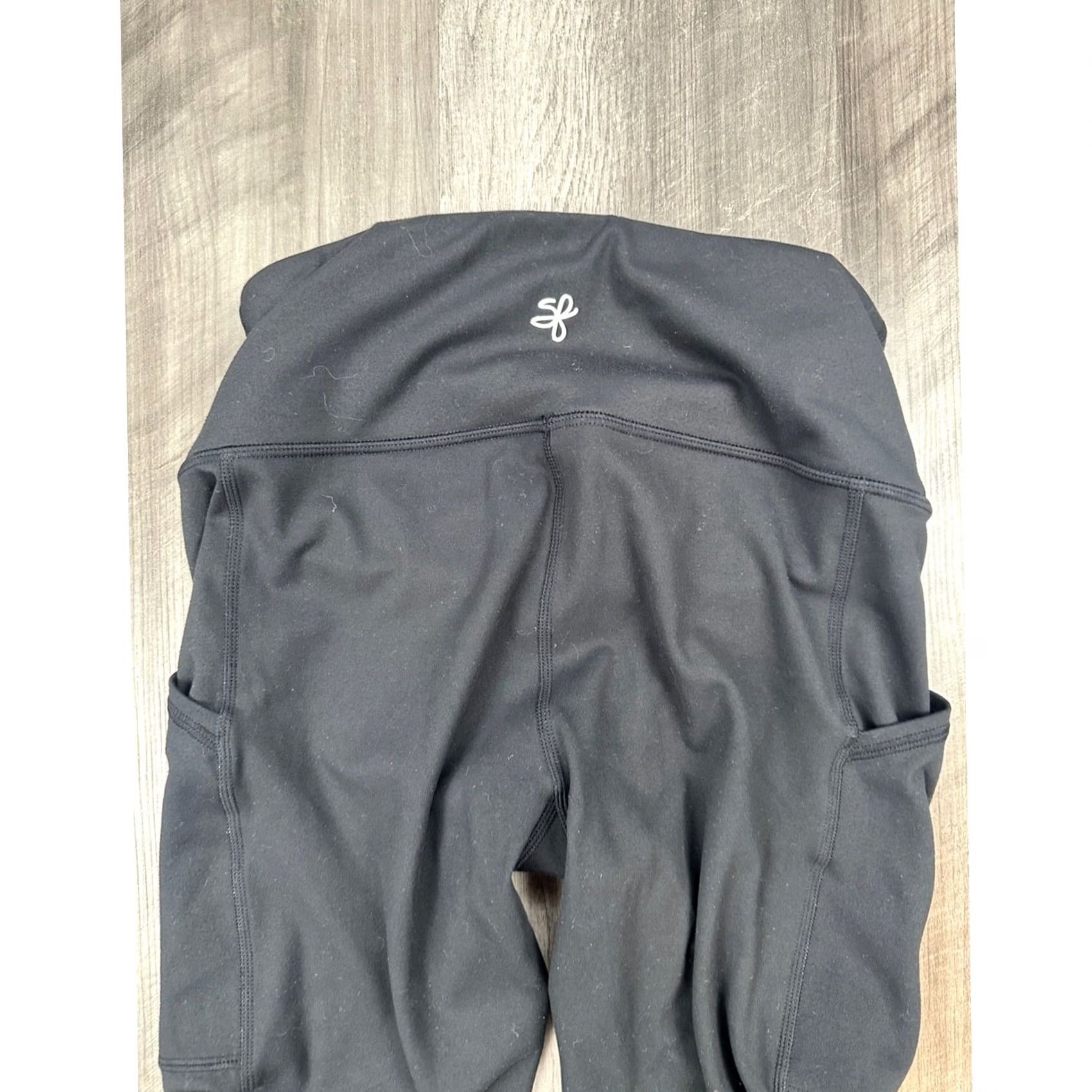 Vintage Sweetflexx High Rise Pockets Full Length Resistance Leggings Black Women 6 Regular Stretch Compression XS? Size 28" / US 6 / IT 42 - 4 Thumbnail