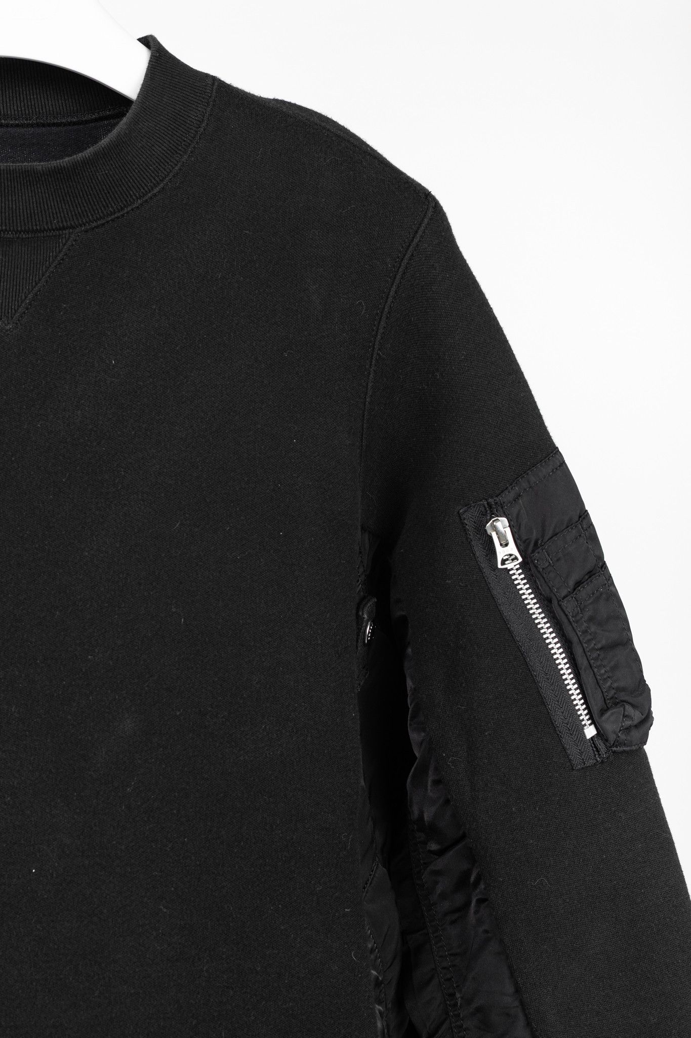 Sacai Sacai Black Cotton Sponge Sweat MA-1 Pullover Size US S / EU 44-46 / 1 - 5 Thumbnail