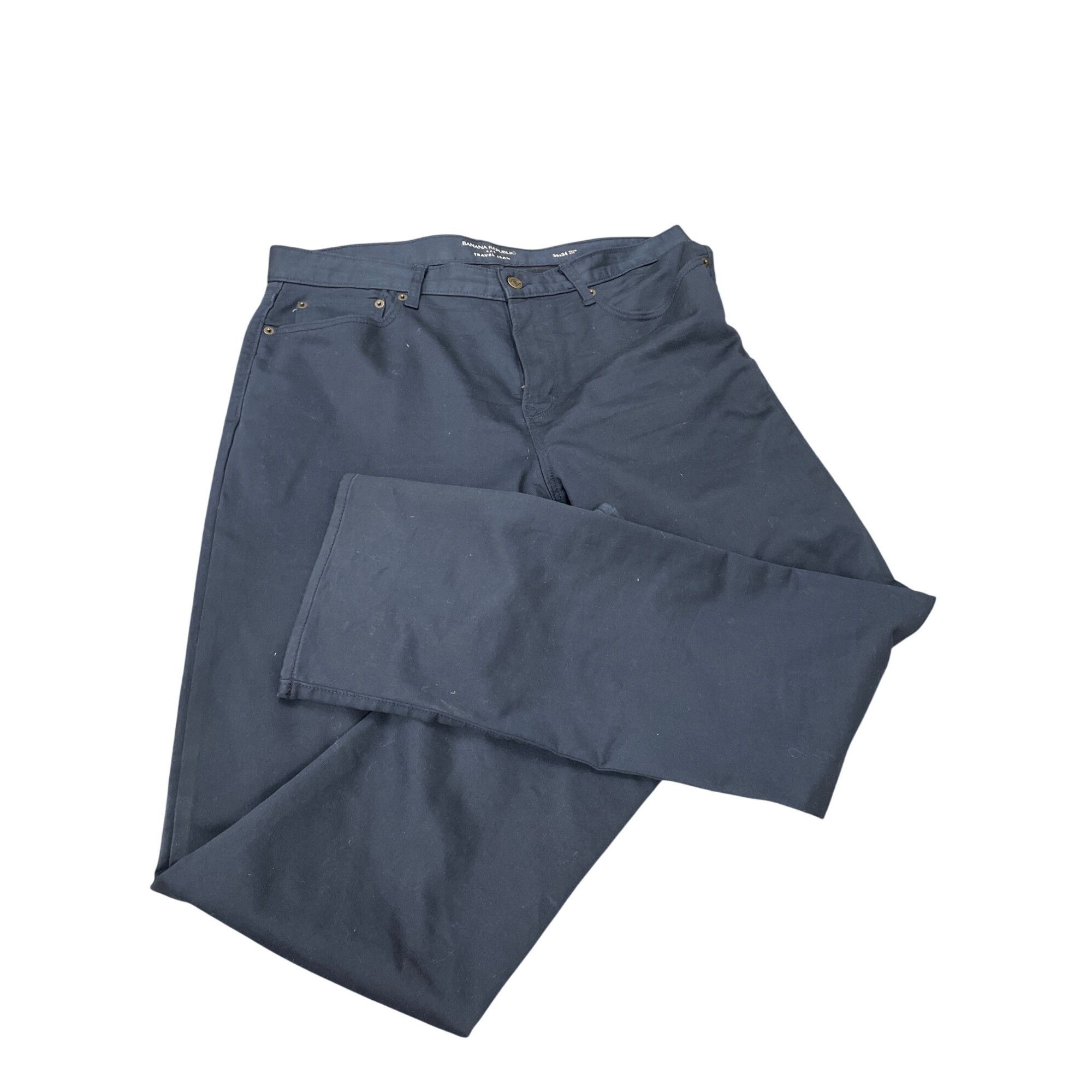 Banana Republic Banana Republic Mens Travel Jean Navy Blue Size 36x34 SKU 83 Size US 36 / EU 52 - 14 Thumbnail