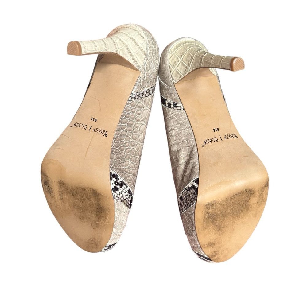 White House Black Market WHITE HOUSE BLACK MARKET Isaac Beige Snake Print Peep Toe S Size US 8 / IT 38 - 8 Thumbnail