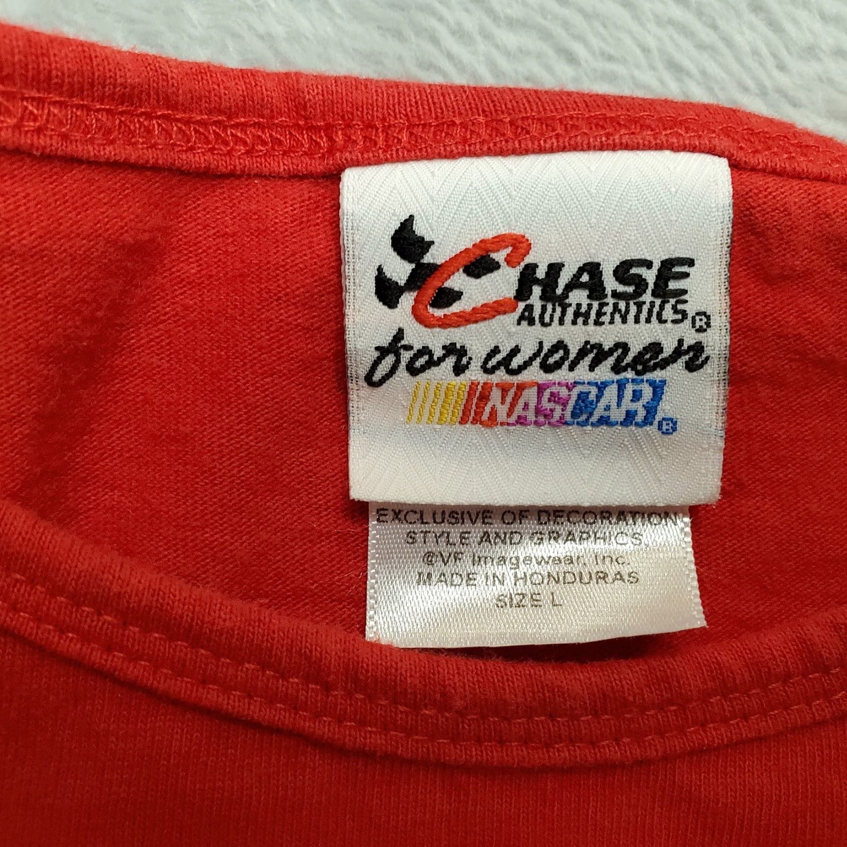 Chase Authentics VINTAGE NASCAR Shirt Women L Red Long Sleeve Dale Jr. No. 8 Casual TEE Chase Authentics Size L / US 10 / IT 46 - 4 Thumbnail