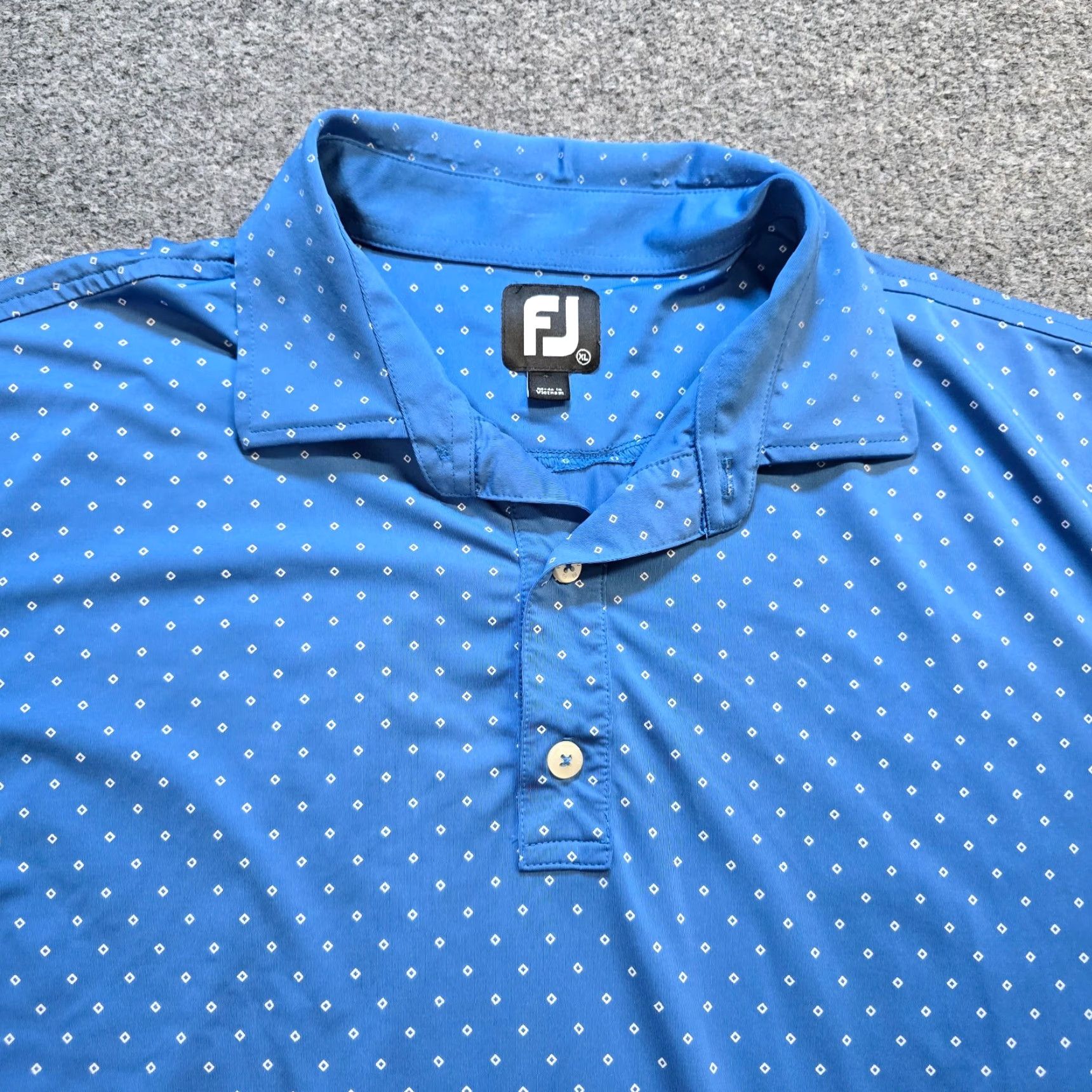 Footjoy FootJoy Polo Shirt Men XL Blue Geometric Golf Performance Stretchy Casual Basic Size US XL / EU 56 / 4 - 2 Thumbnail