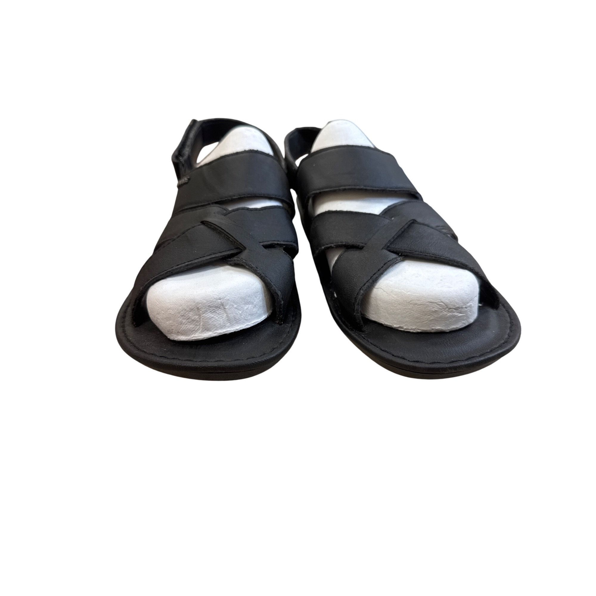 Other NDure Mens Black Leather Strap Sandals Size 11.5 SKU 8302 Size US 11.5 / EU 44-45 - 5 Thumbnail